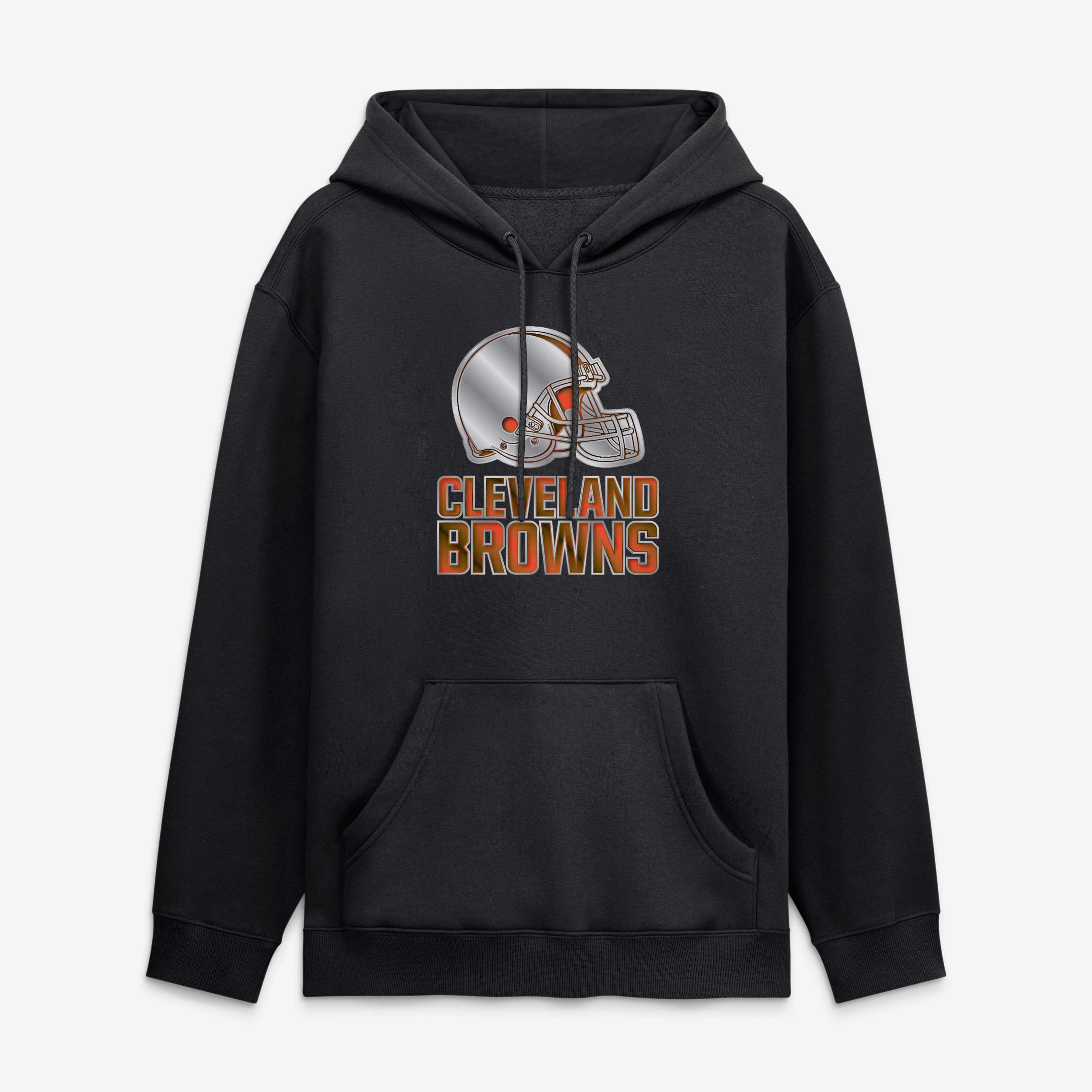 Sweat à capuche noir pour homme avec mascotte métallique des Cleveland Browns