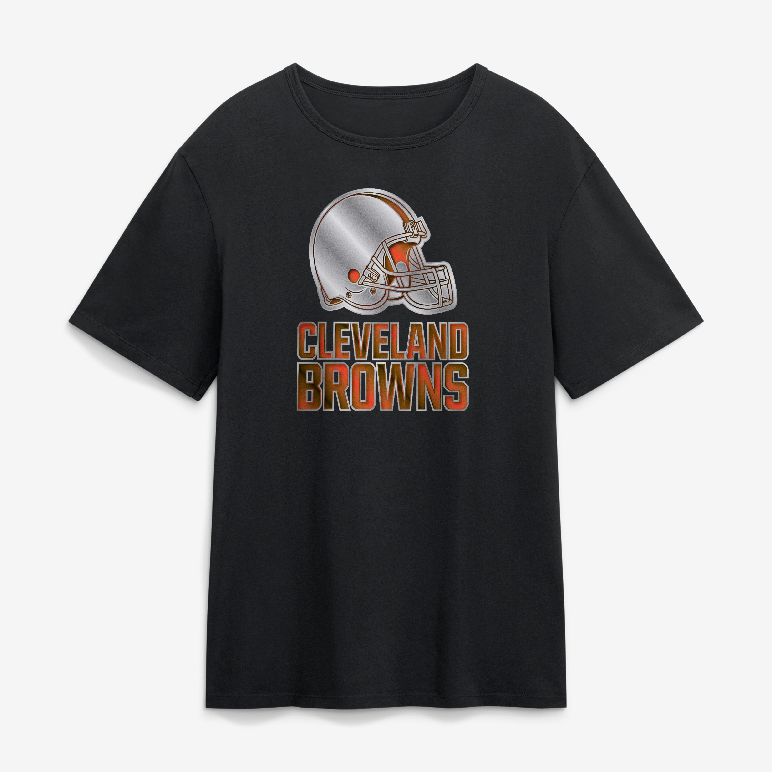 T-shirt noir pour homme Cleveland Browns avec mascotte métallique