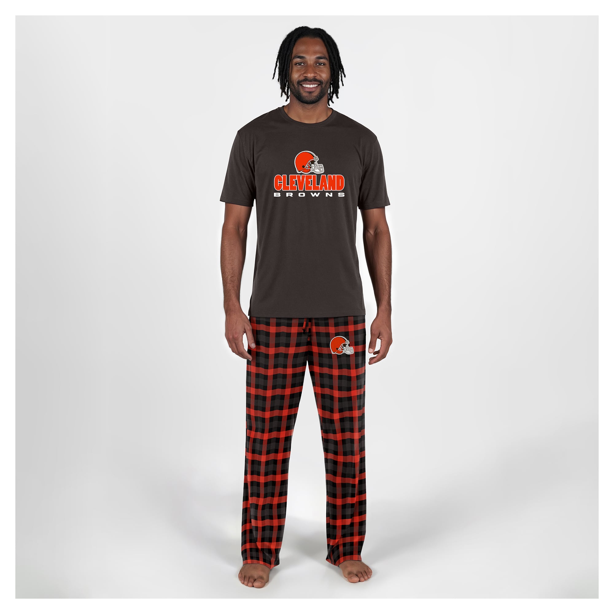 Men's Concepts Sport  Brown Cleveland Browns Big & Tall Highland Sleep Set