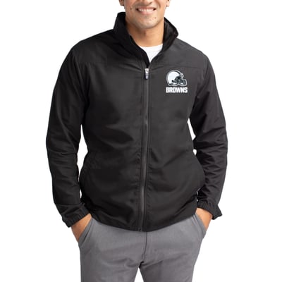  Cleveland Browns Cutter & Buck Charter Eco Recycled Full-Zip Hoodie Jacket - Black