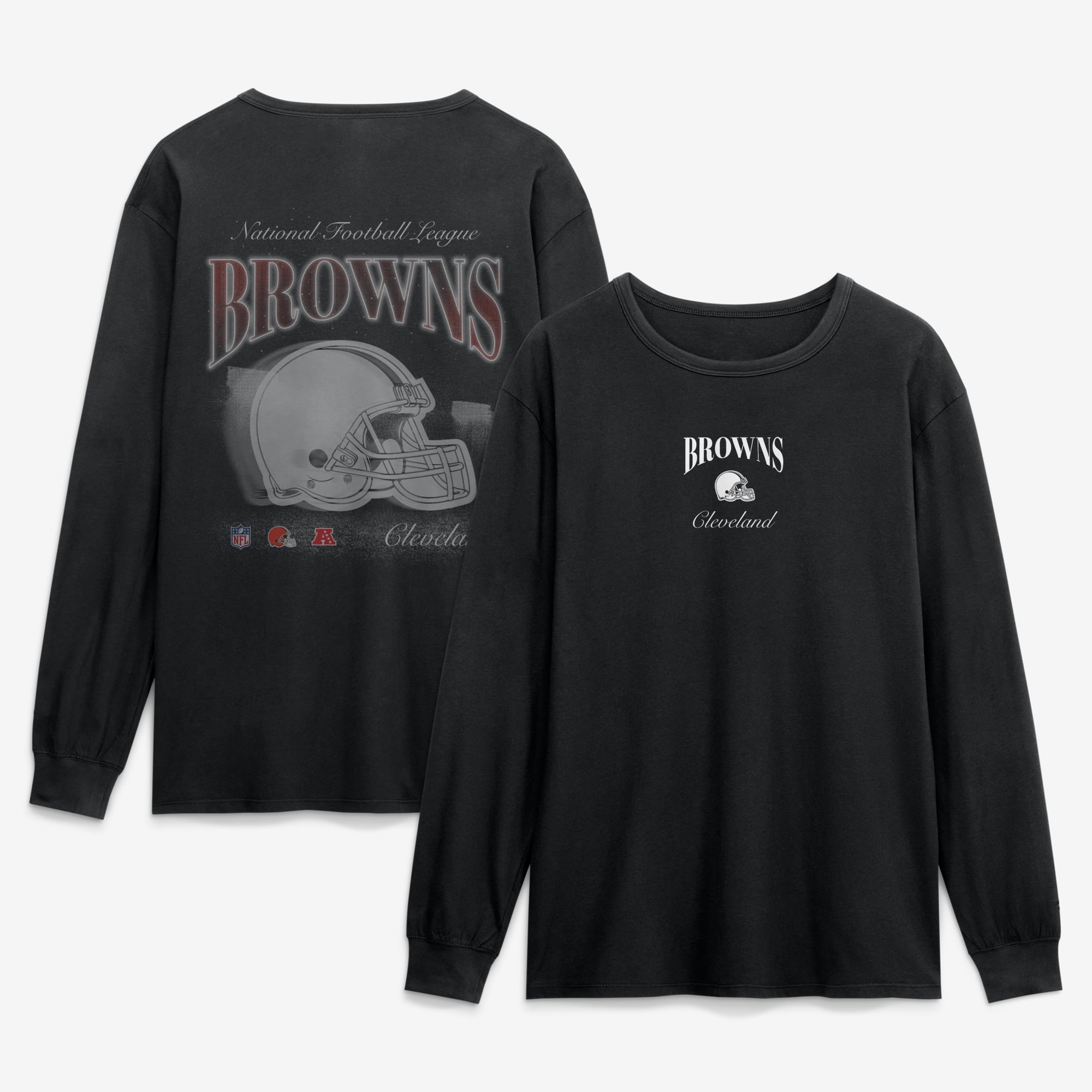 T-shirt à manches longues pour homme Fanatics Black Cleveland Browns Midnight Falls