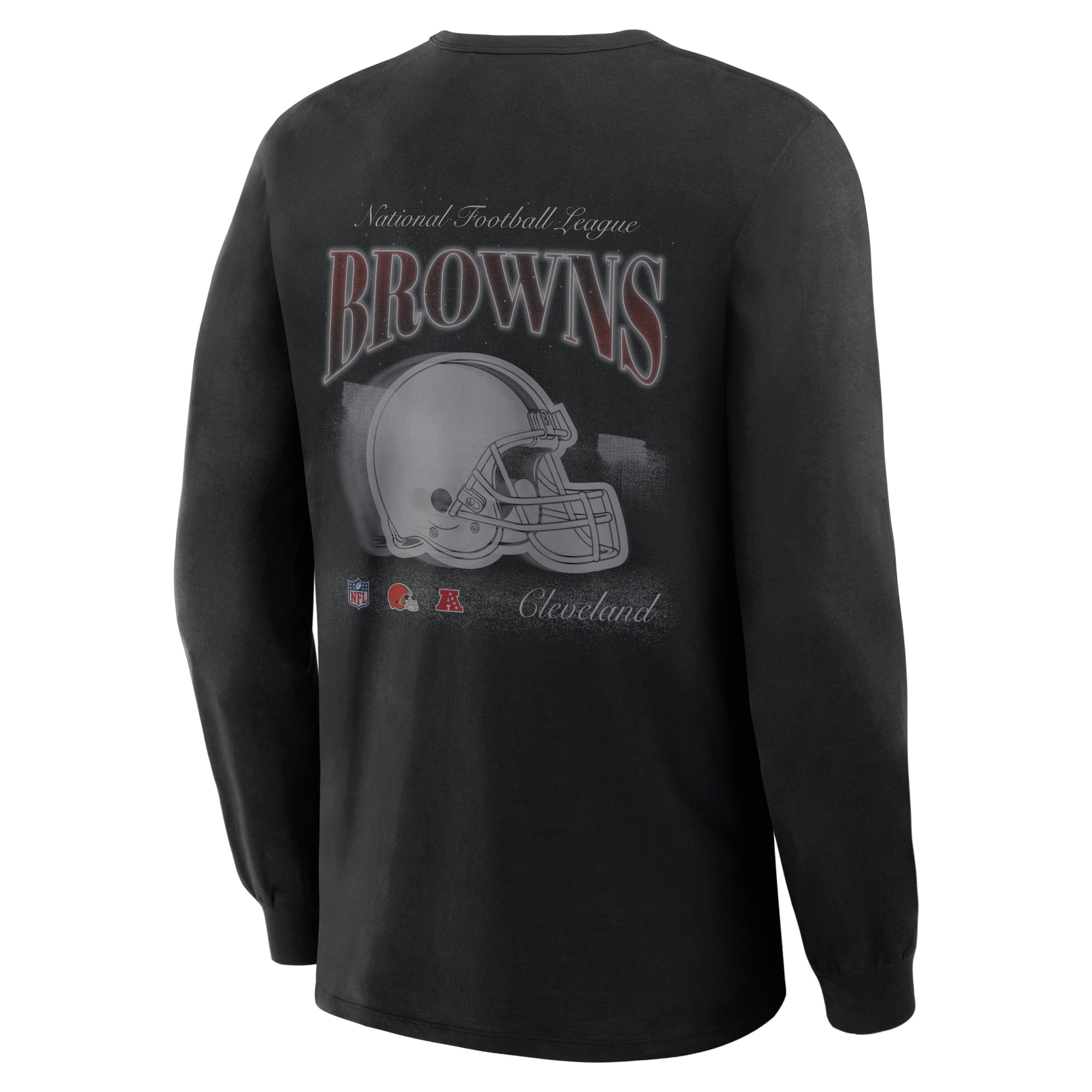 T-shirt à manches longues pour homme Fanatics Black Cleveland Browns Midnight Falls