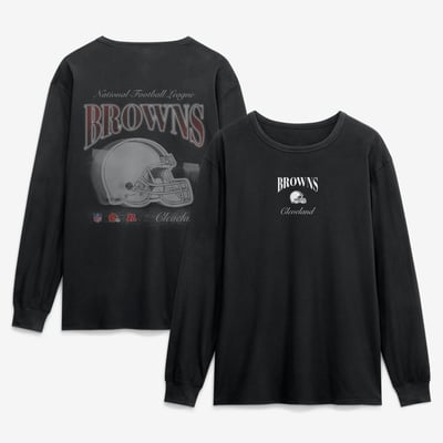 Cleveland Browns Fanatics Midnight Falls Long Sleeve T-Shirt - Black