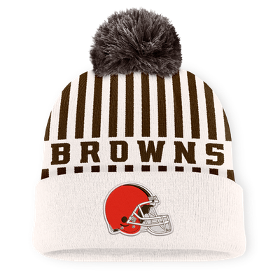 Cleveland Browns Fanatics Streak Cuffed Knit Hat with Pom - Cream