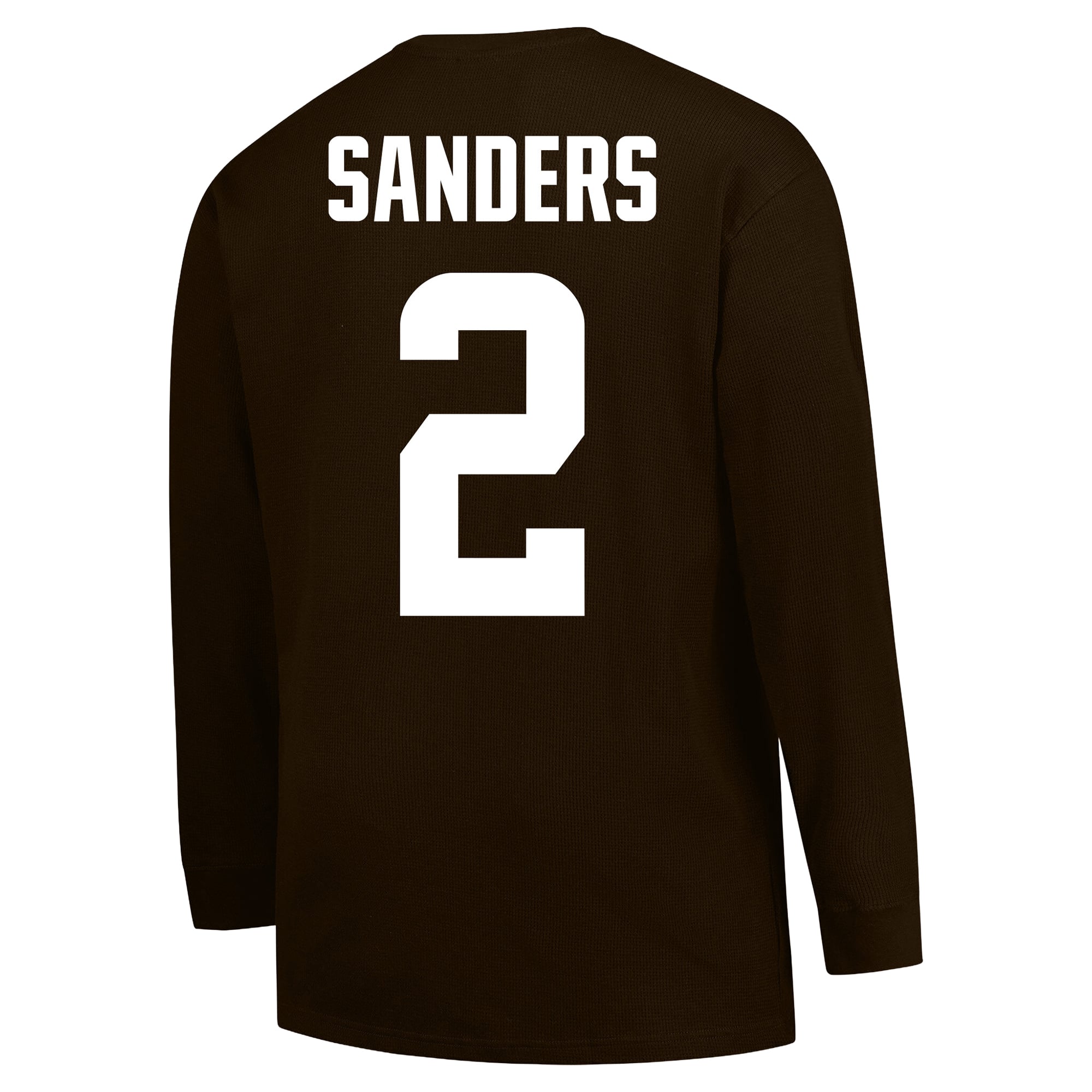 T-shirt thermique à manches longues gaufrées pour homme Fanatics Shedeur Sanders Brown Cleveland Browns, grandes tailles