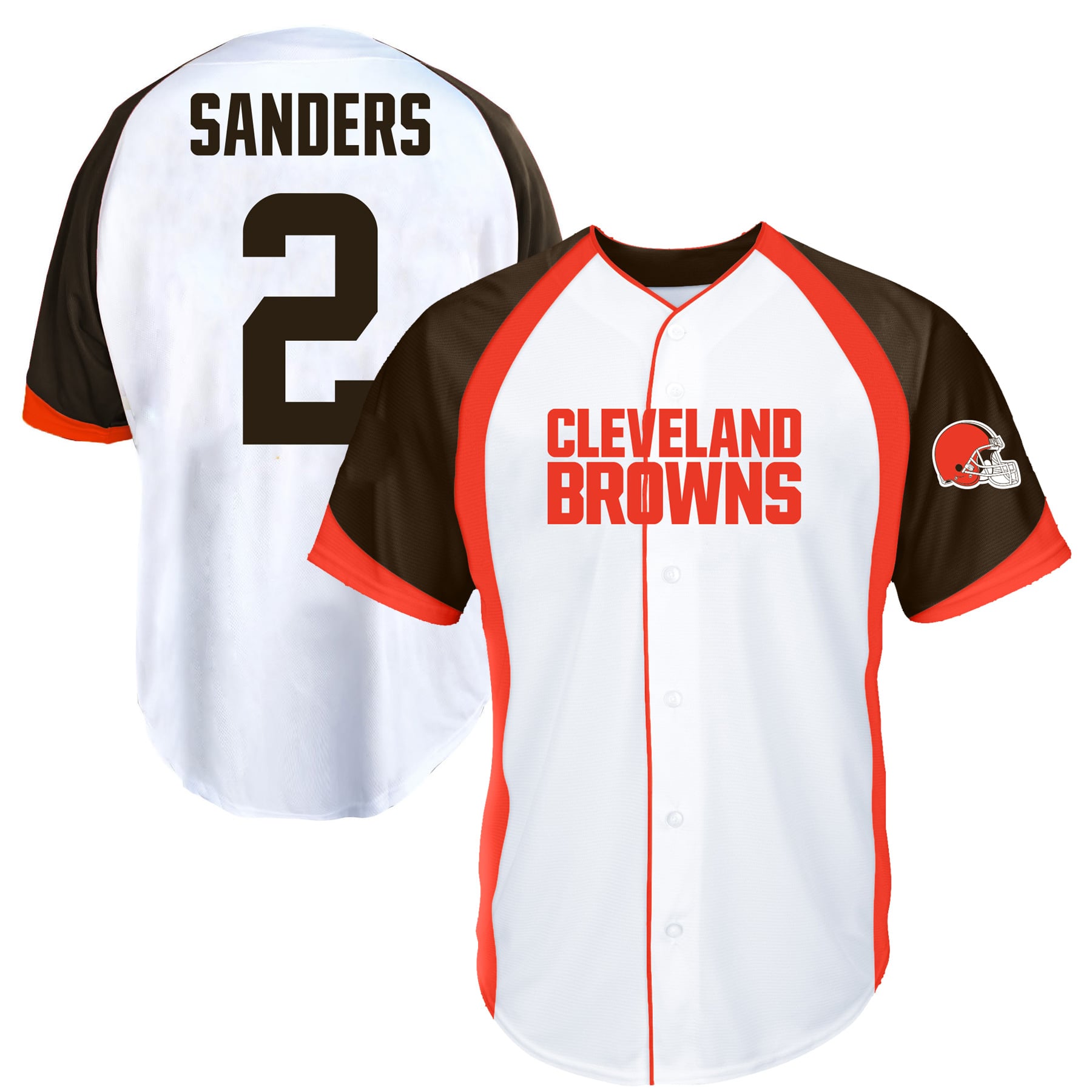 Maillot de baseball blanc à boutons Cleveland Browns pour homme, grande taille, modèle Shedeur Sanders Fanatics.
