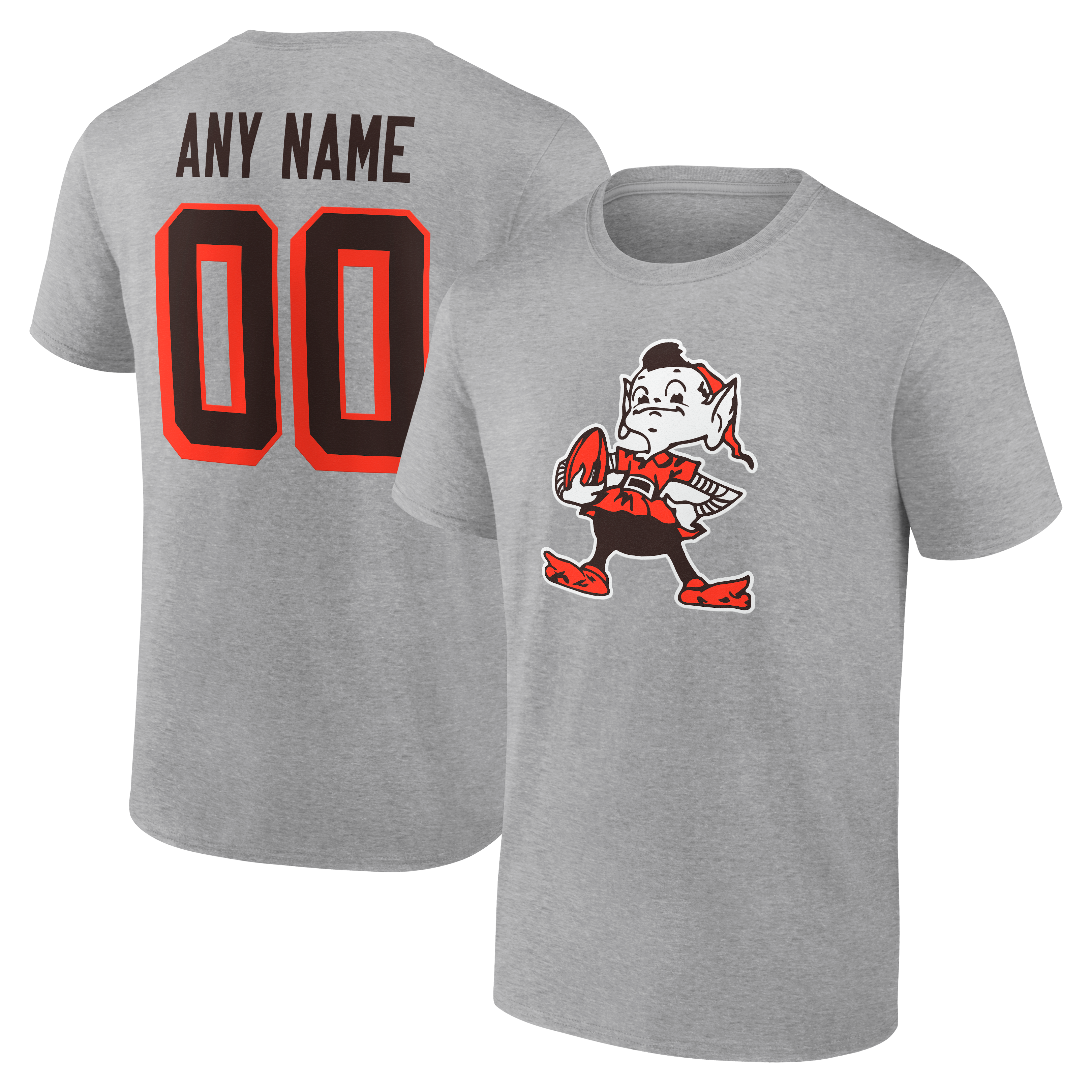 Men's Cleveland Browns Team Authentic Classic Personalized Name & Number T-Shirt
