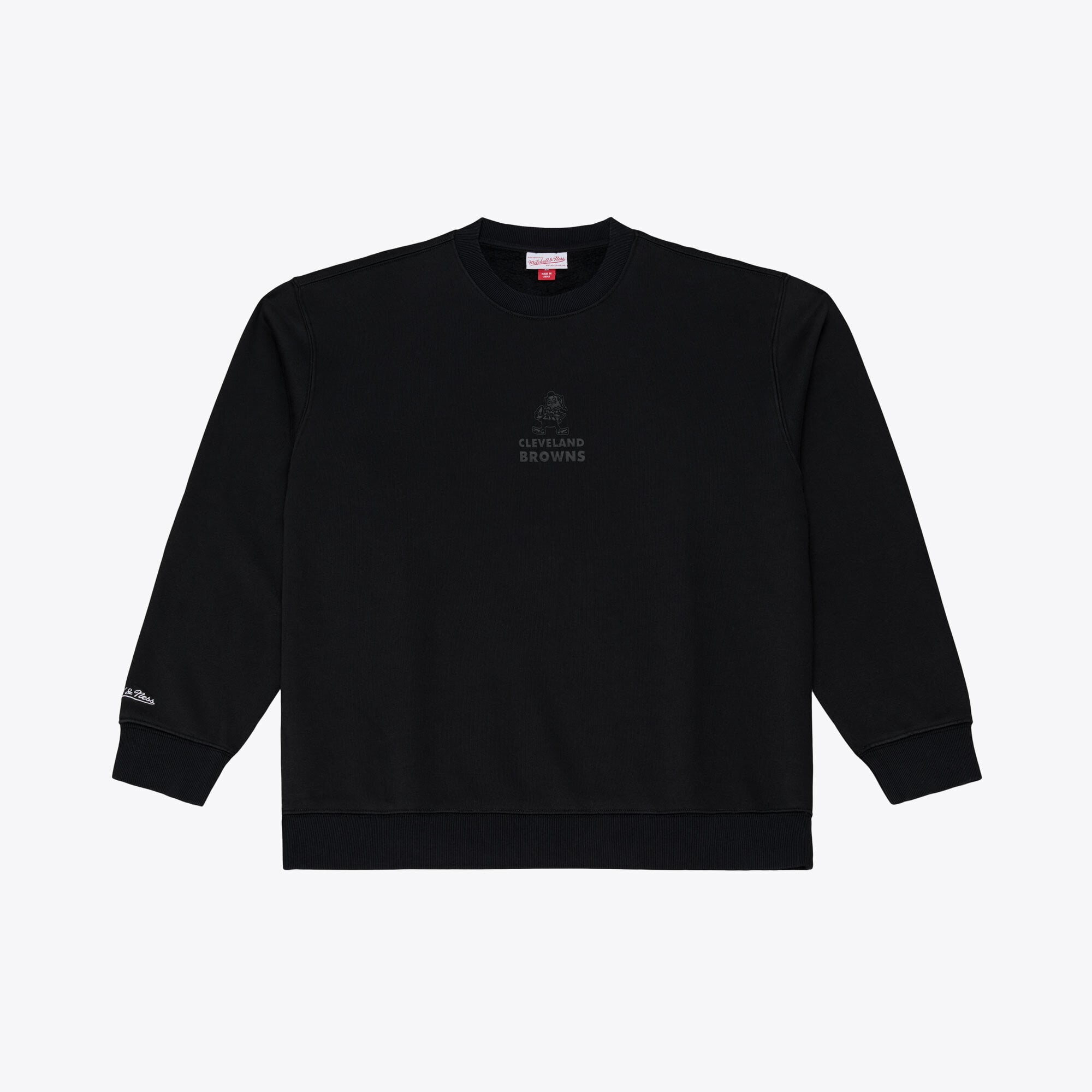 Men's Mitchell & Ness Cleveland Browns Core Essentials Micro Logo Fleece Sweatshirt