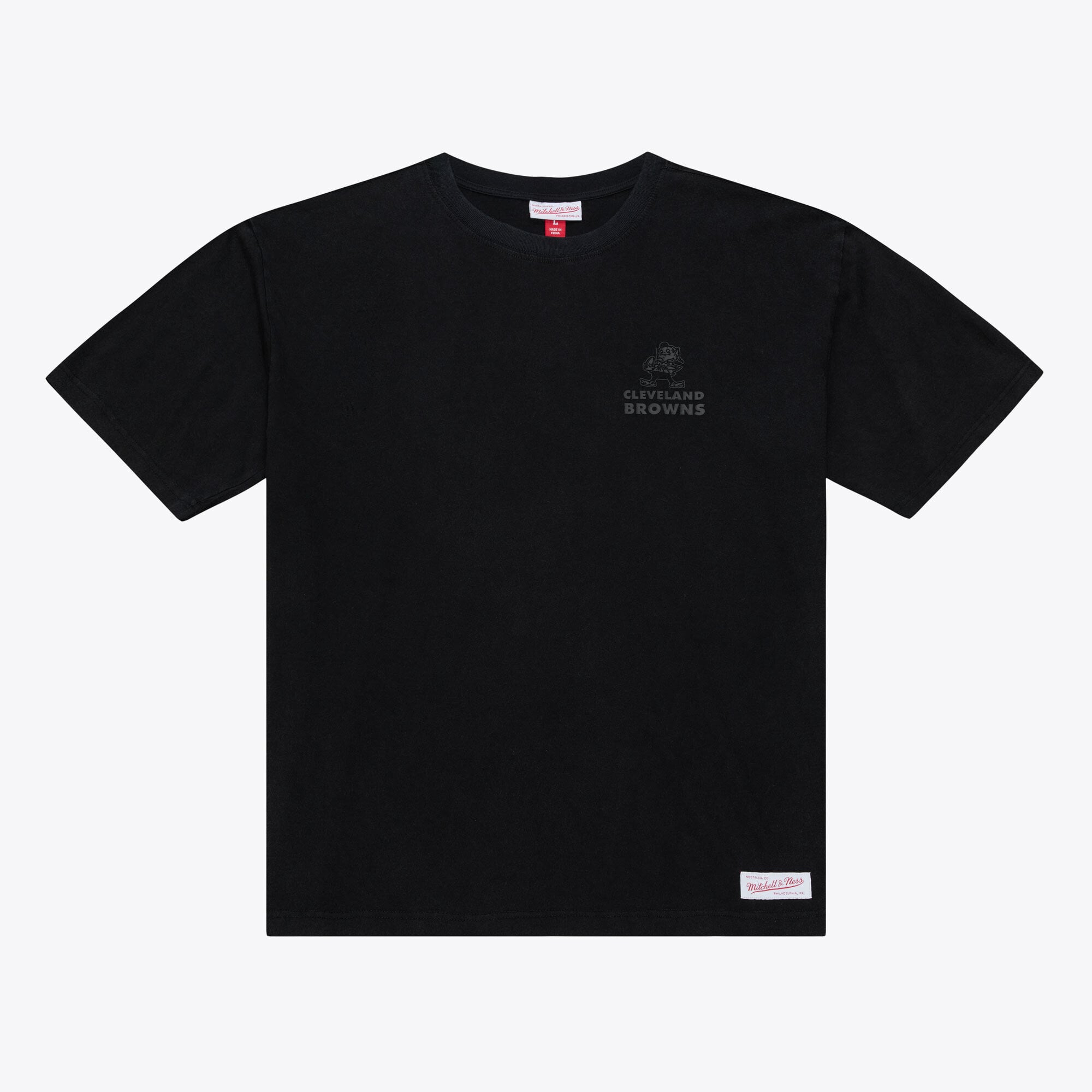 Men's Mitchell & Ness Black Cleveland Browns Core Essentials Micro Logo T-Shirt