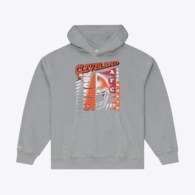  Cleveland Browns Mitchell & Ness Core Essentials Street Graphic Fleece Hoodie - Gray