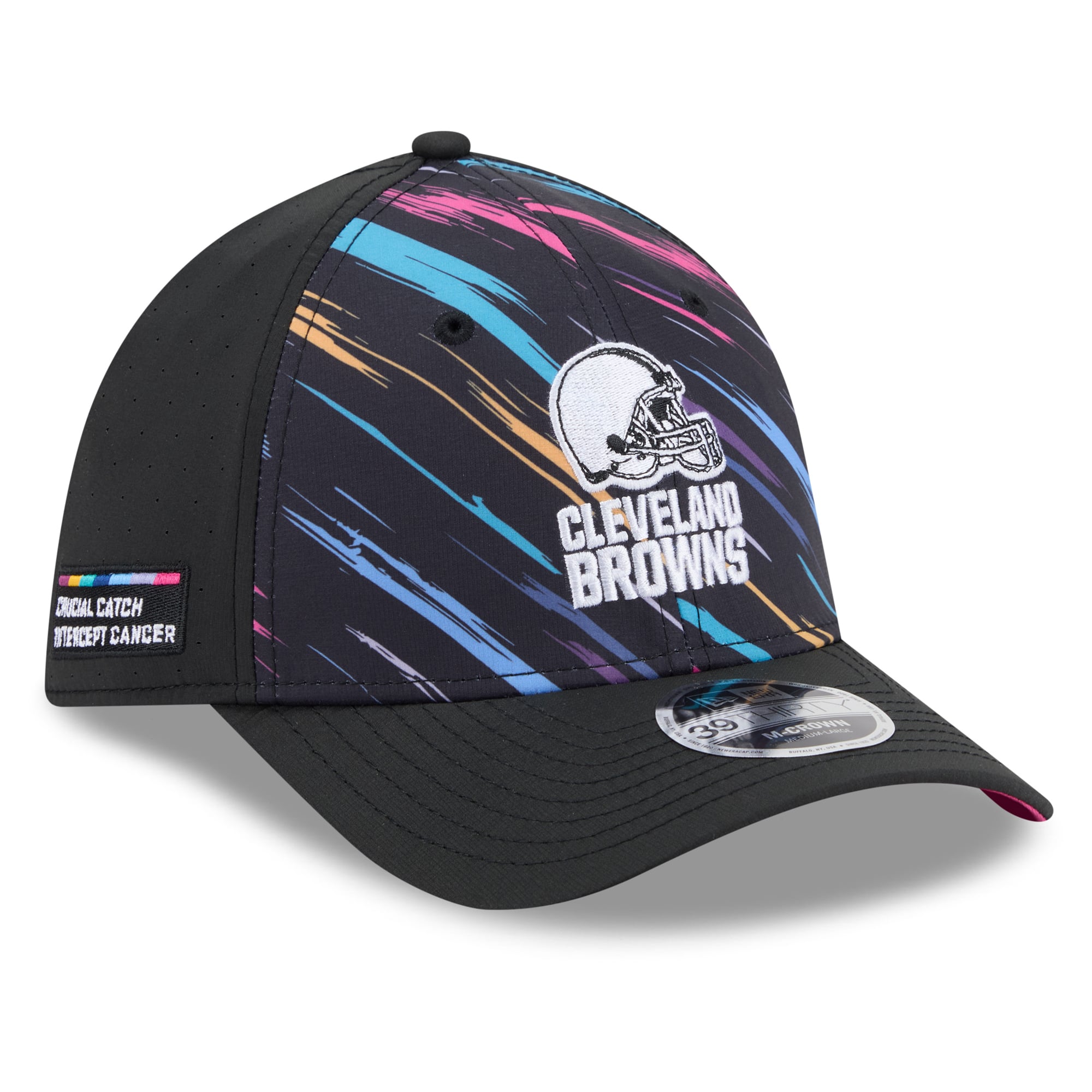 Men's New Era Black Cleveland Browns 2026 NFL Crucial Catch 39THIRTY M-Crown Stretch Hat