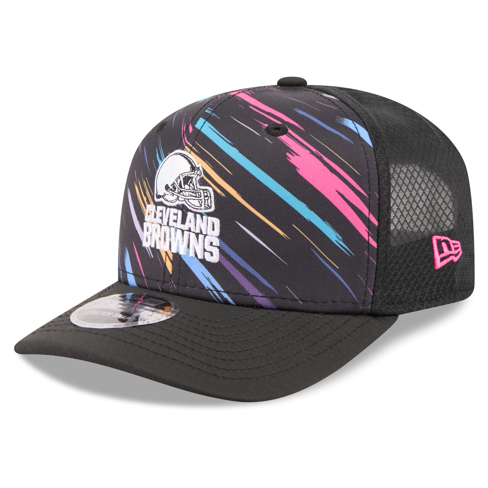 Men's New Era Black Cleveland Browns 2026 NFL Crucial Catch 9SEVENTY Adjustable Trucker Hat