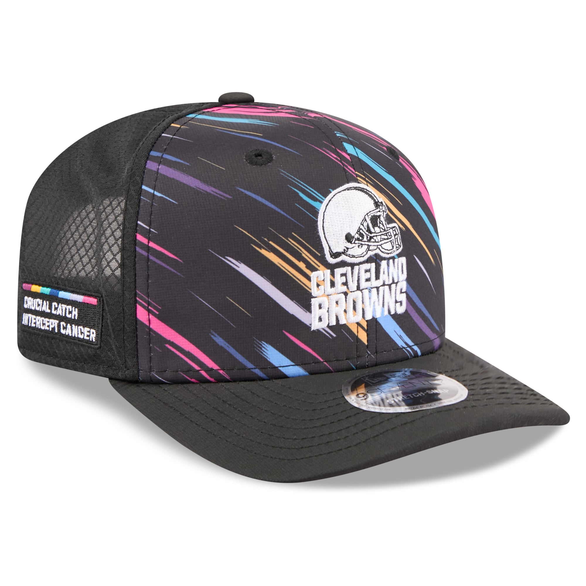 Men's New Era Black Cleveland Browns 2026 NFL Crucial Catch 9SEVENTY Adjustable Trucker Hat