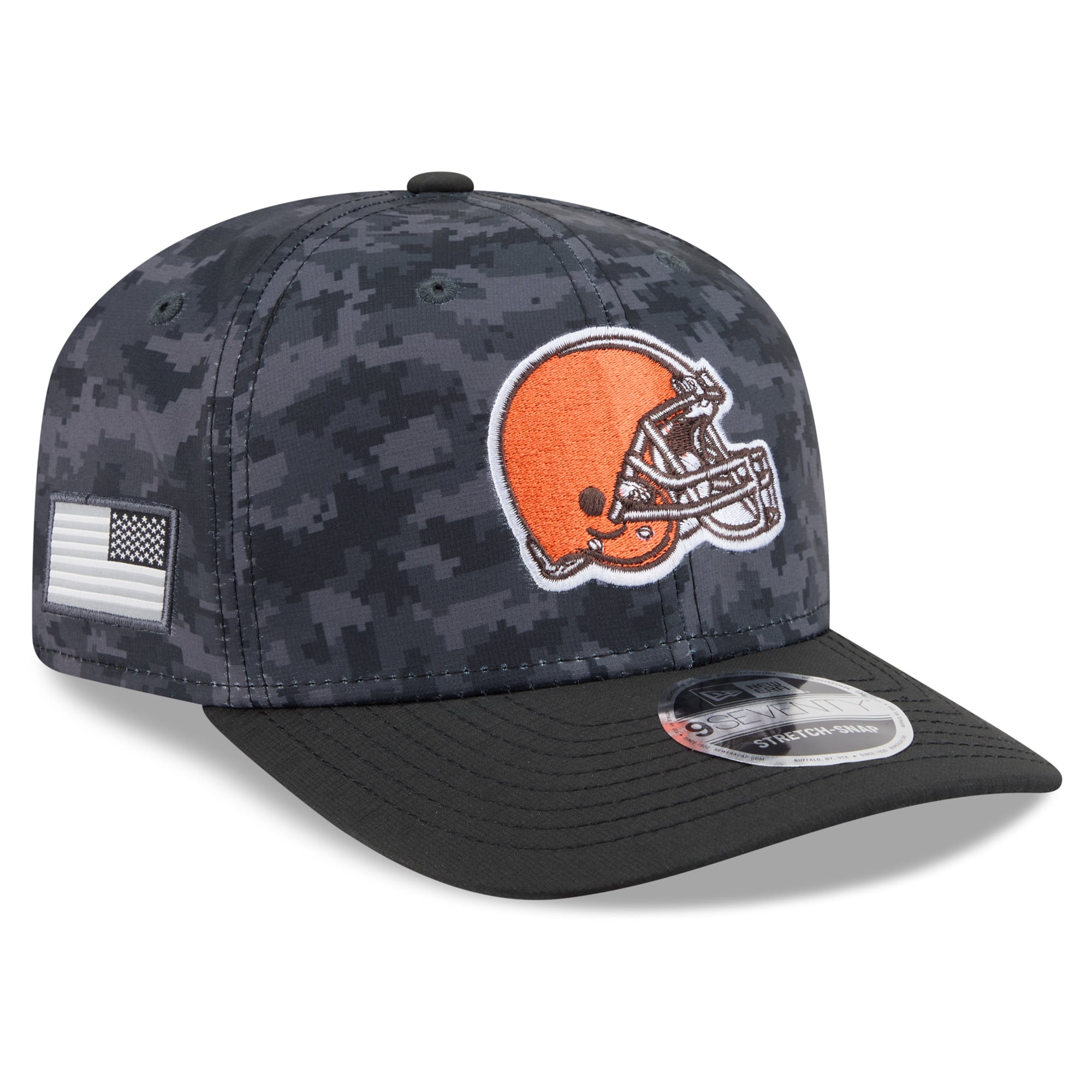 Casquette ajustable New Era noire Cleveland Browns 2026 Salute To Service 9SEVENTY pour homme