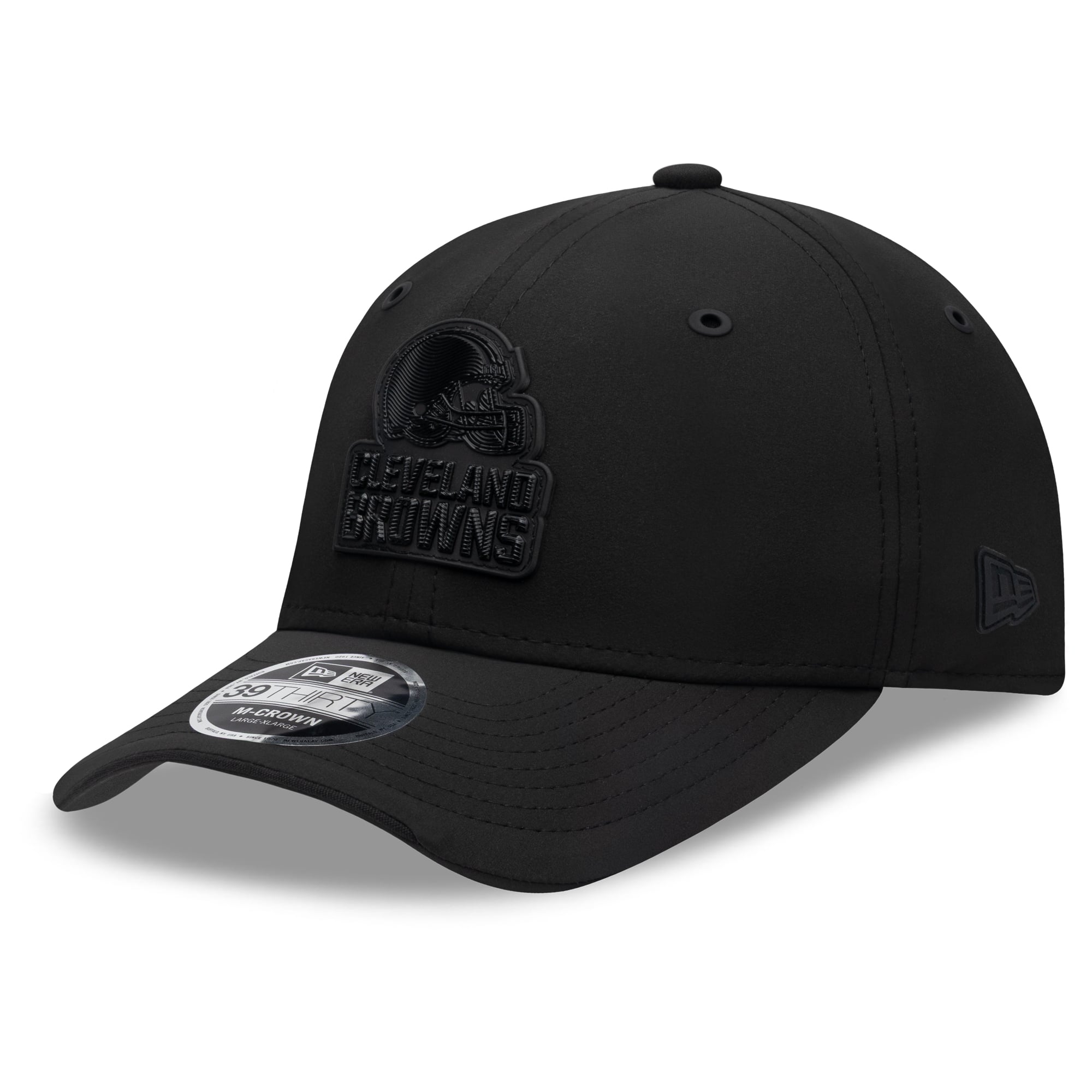 Casquette extensible New Era noire Cleveland Browns 2026 Sideline 39THIRTY M-Crown pour homme