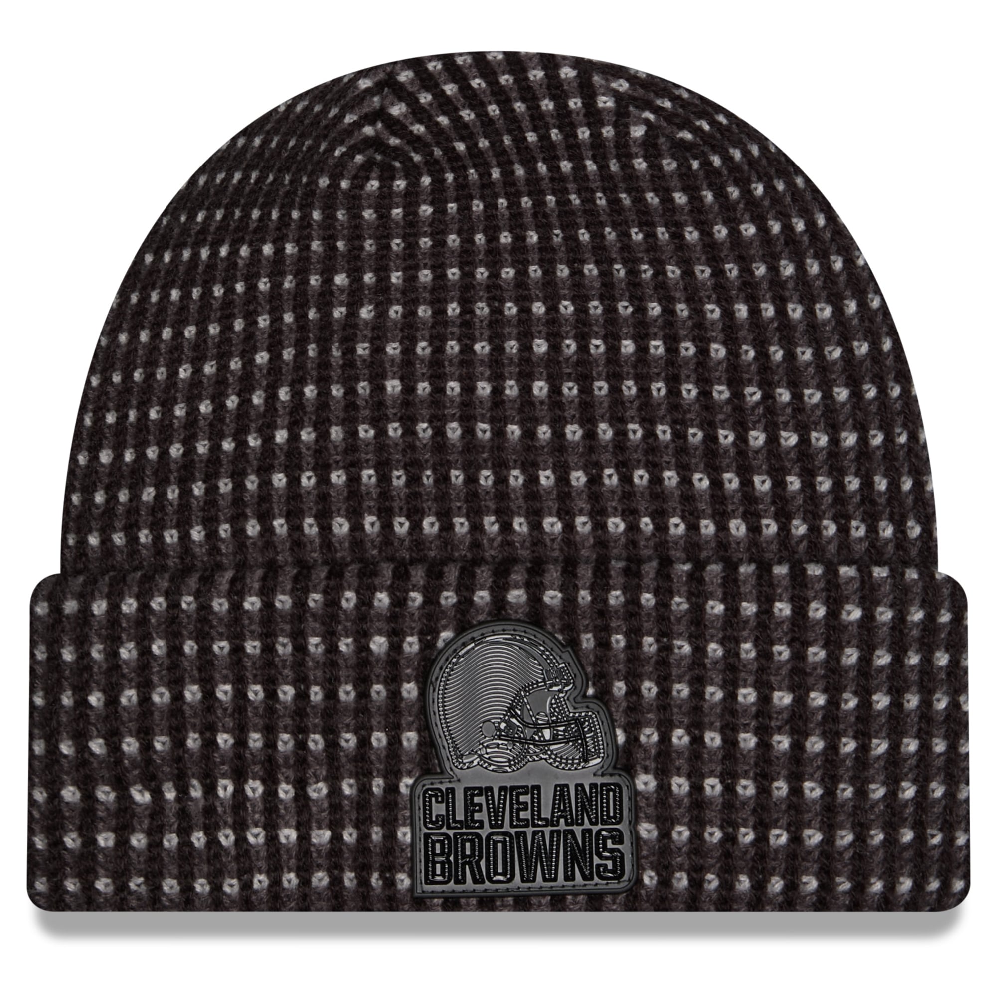 Bonnet à revers New Era noir pour homme, modèle Cleveland Browns 2026, idéal pour les sorties hivernales.