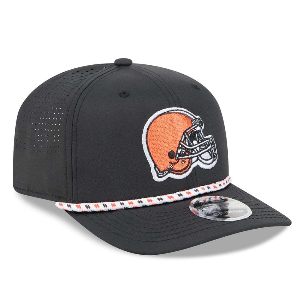 Gorra ajustable New Era 9SEVENTY negra para hombre de los Cleveland Browns