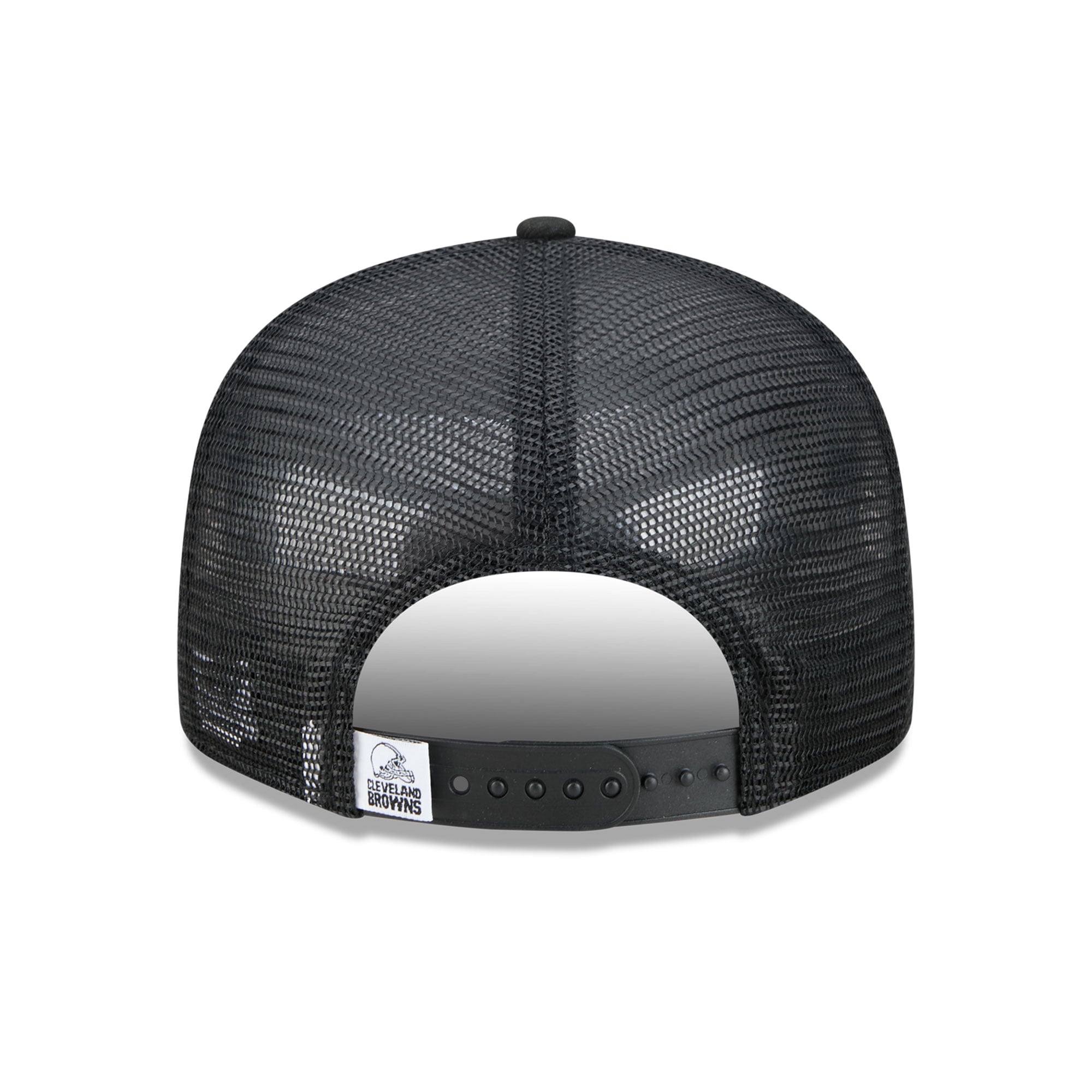 Casquette trucker New Era 9FIFTY noire et blanche Cleveland Browns pour homme