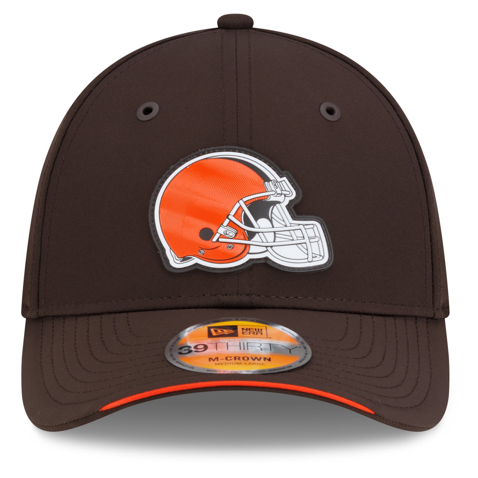 Casquette New Era marron Cleveland Browns 2026 Sideline 39THIRTY M-Crown Flex pour homme