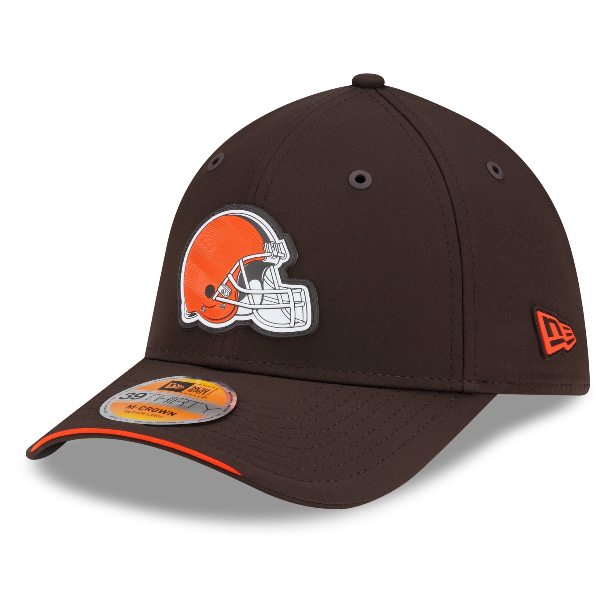 Casquette New Era marron Cleveland Browns 2026 Sideline 39THIRTY M-Crown Flex pour homme