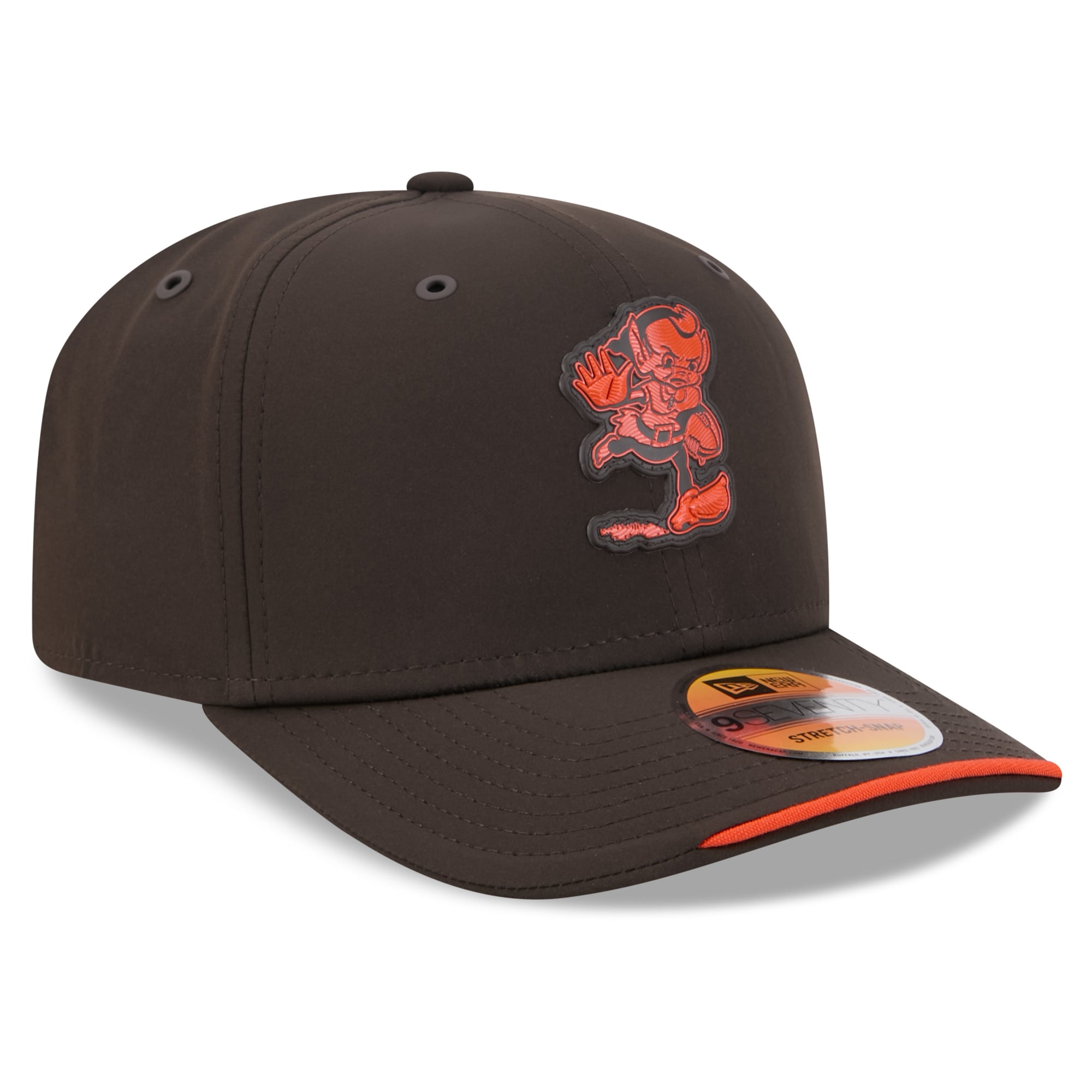 Men's New Era Brown Cleveland Browns 2026 Sideline Throwback 9SEVENTY Adjustable Hat