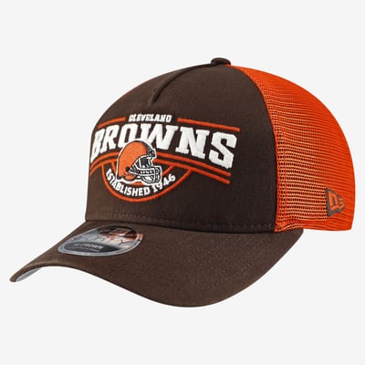 Cleveland Browns New Era 9FORTY A-Frame Adjustable Hat - Brown
