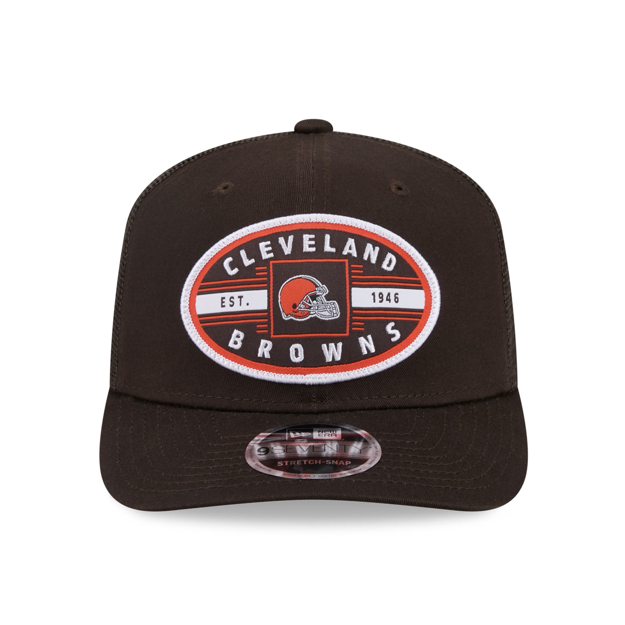 Casquette trucker New Era marron Cleveland Browns Collegiate 9SEVENTY pour homme