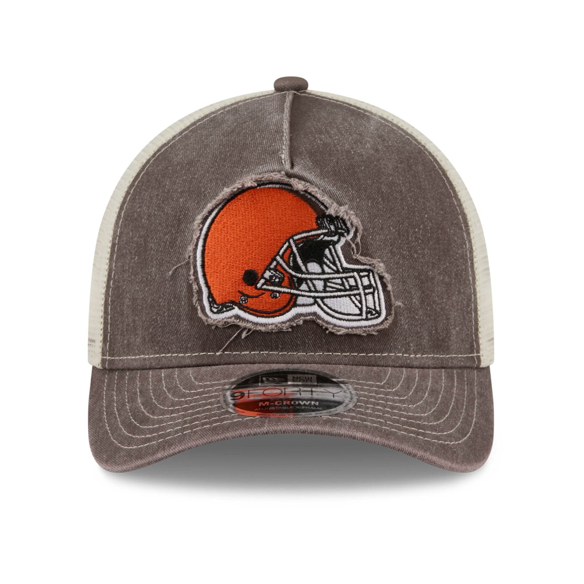 Casquette trucker ajustable New Era marron Cleveland Browns 9FORTY pour homme