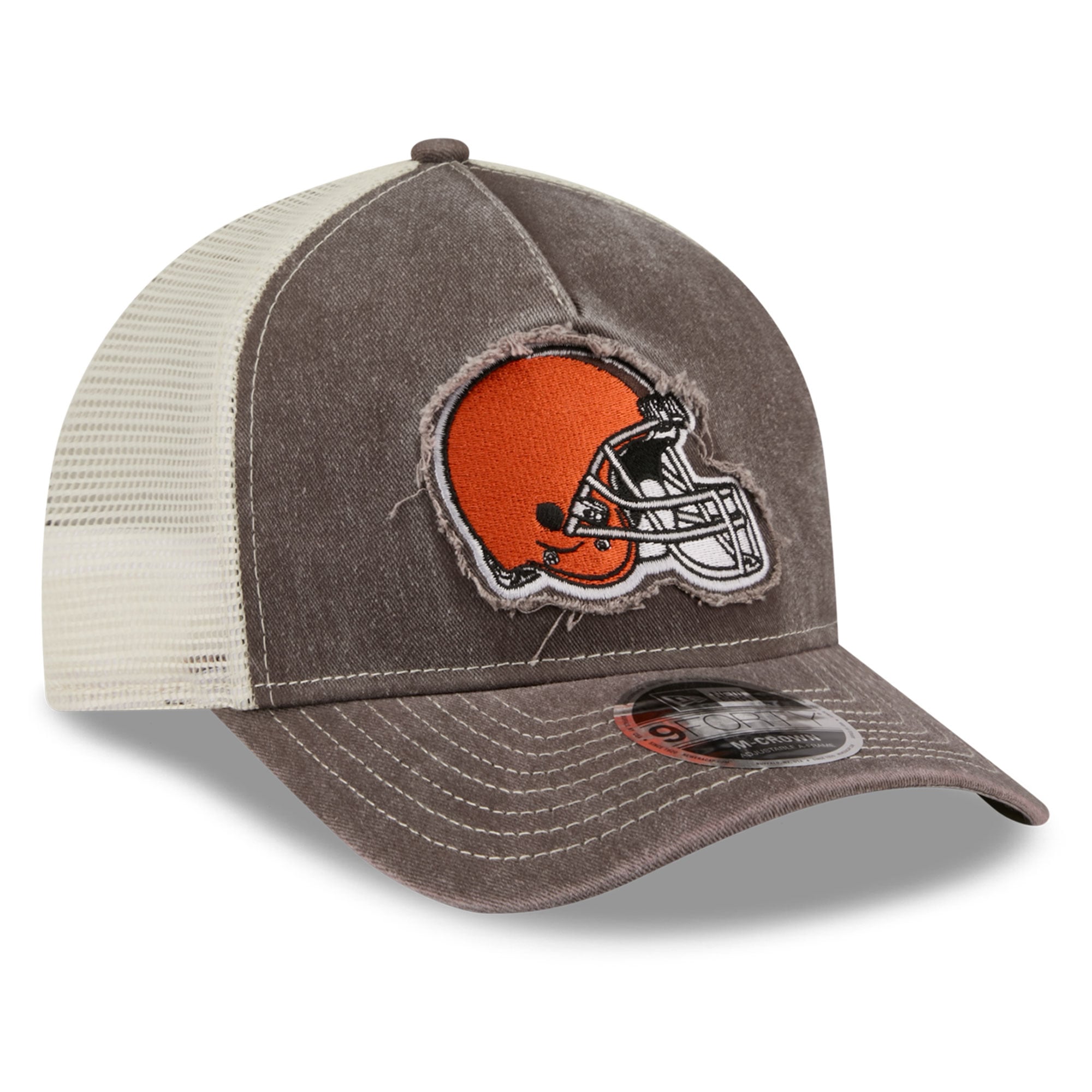 Casquette trucker ajustable New Era marron Cleveland Browns 9FORTY pour homme
