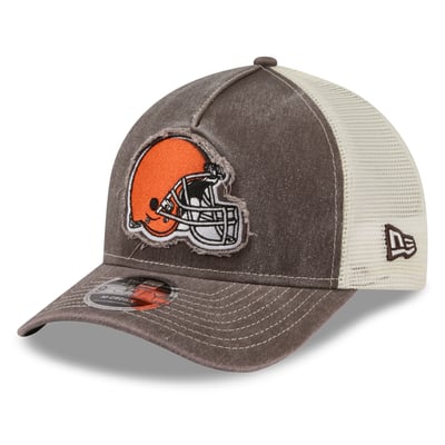  Cleveland Browns New Era Fan 9FORTY A-Frame Trucker Adjustable Hat - Brown
