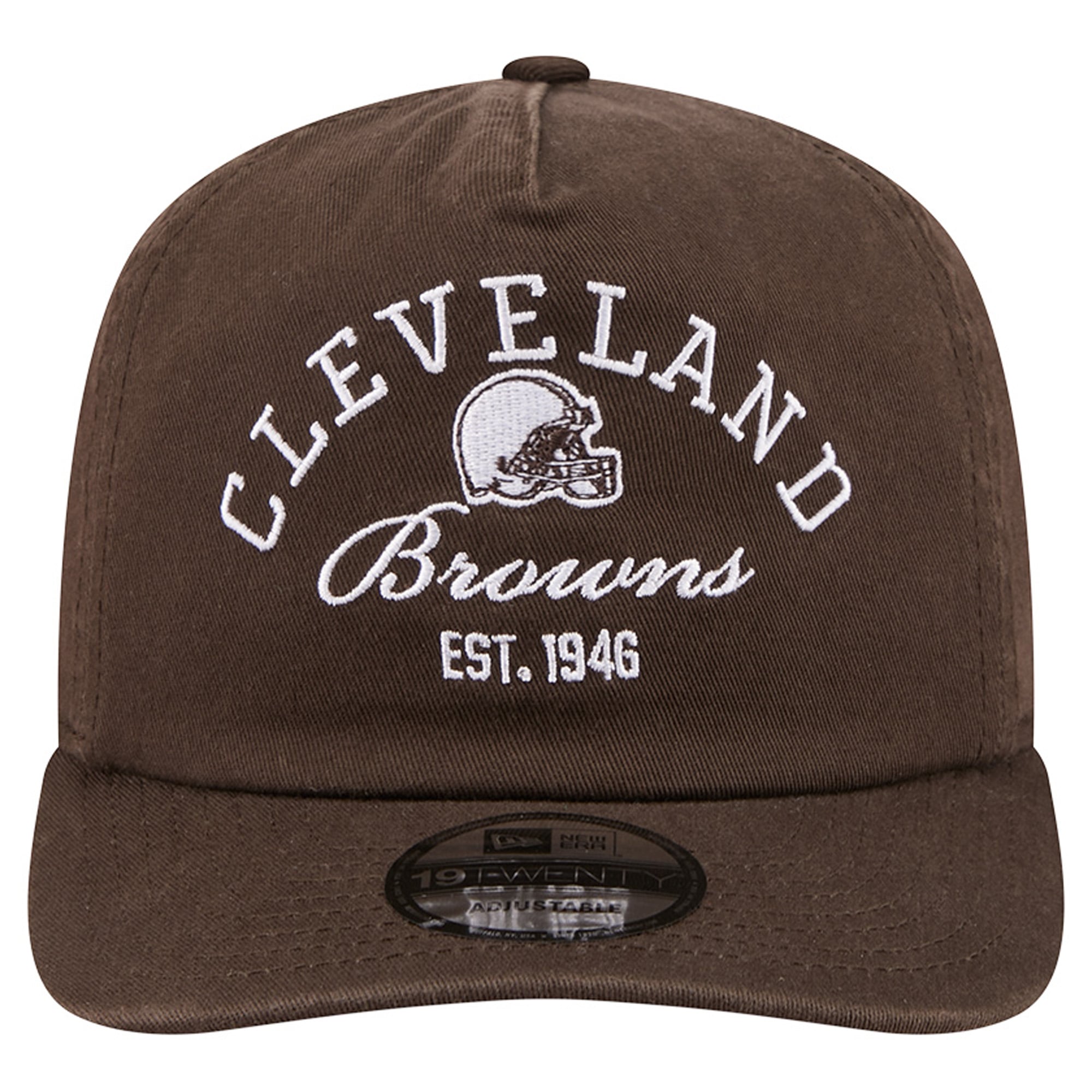 Men's New Era Brown Cleveland Browns Stacked 19TWENTY Adjustable Hat