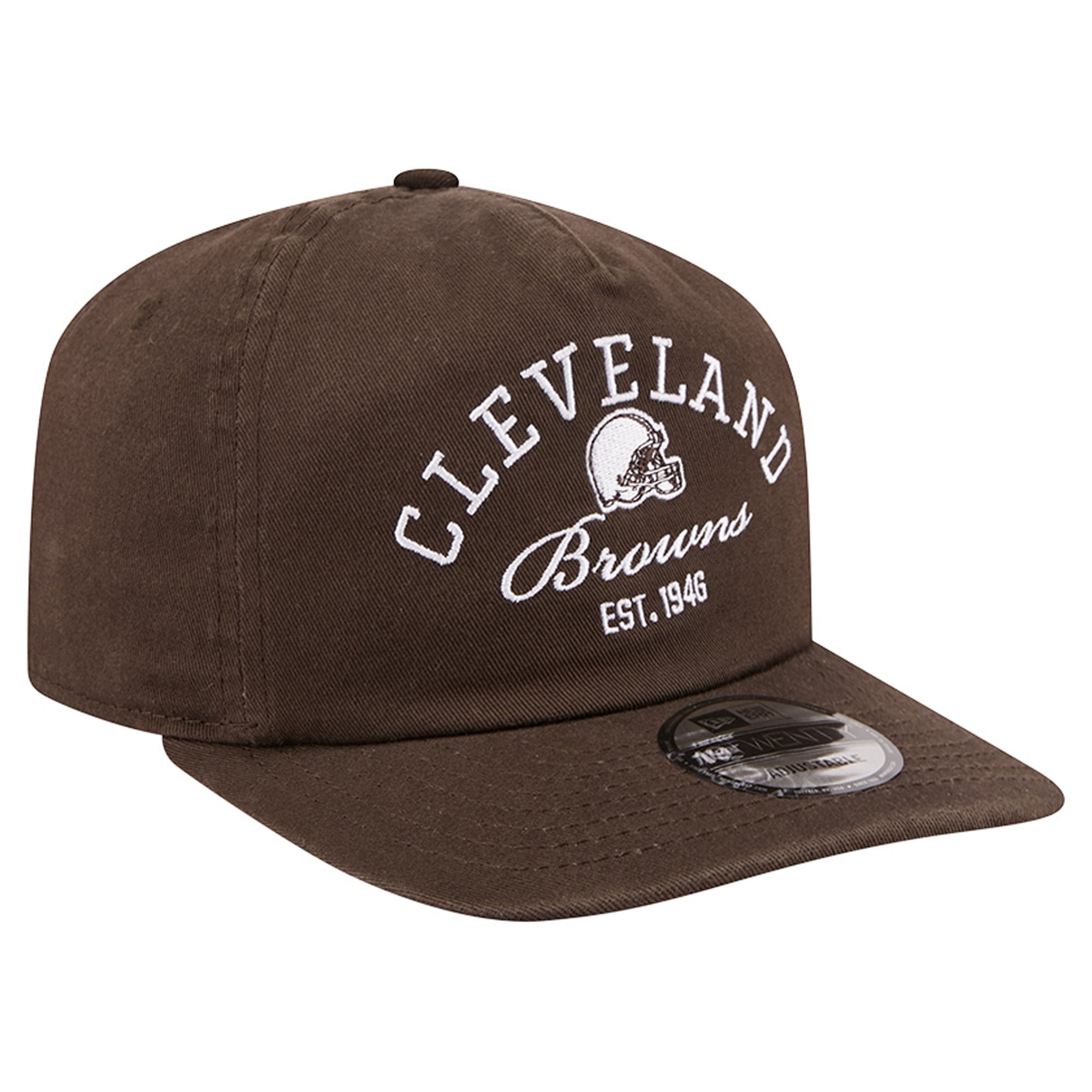 Men's New Era Brown Cleveland Browns Stacked 19TWENTY Adjustable Hat