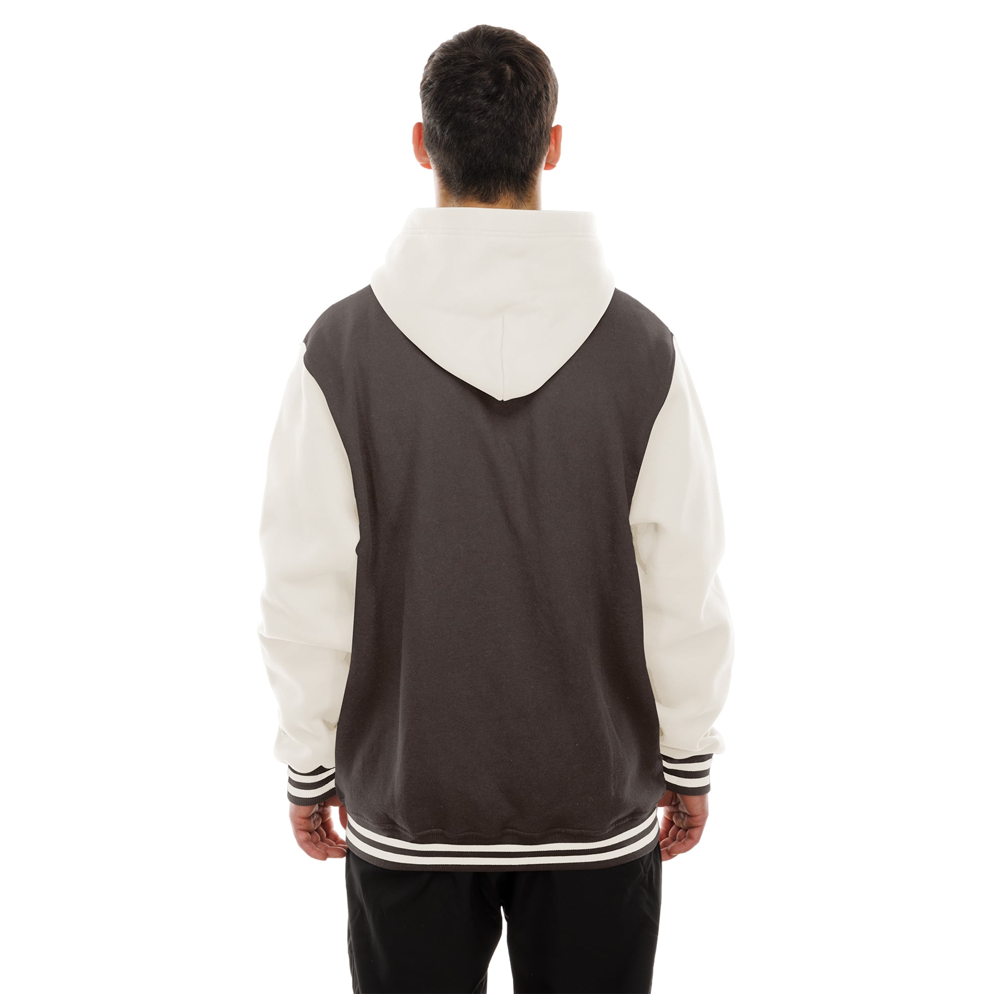 Men's New Era Brown/Cream Cleveland Browns Full-Snap Fleece Hooded Jacket