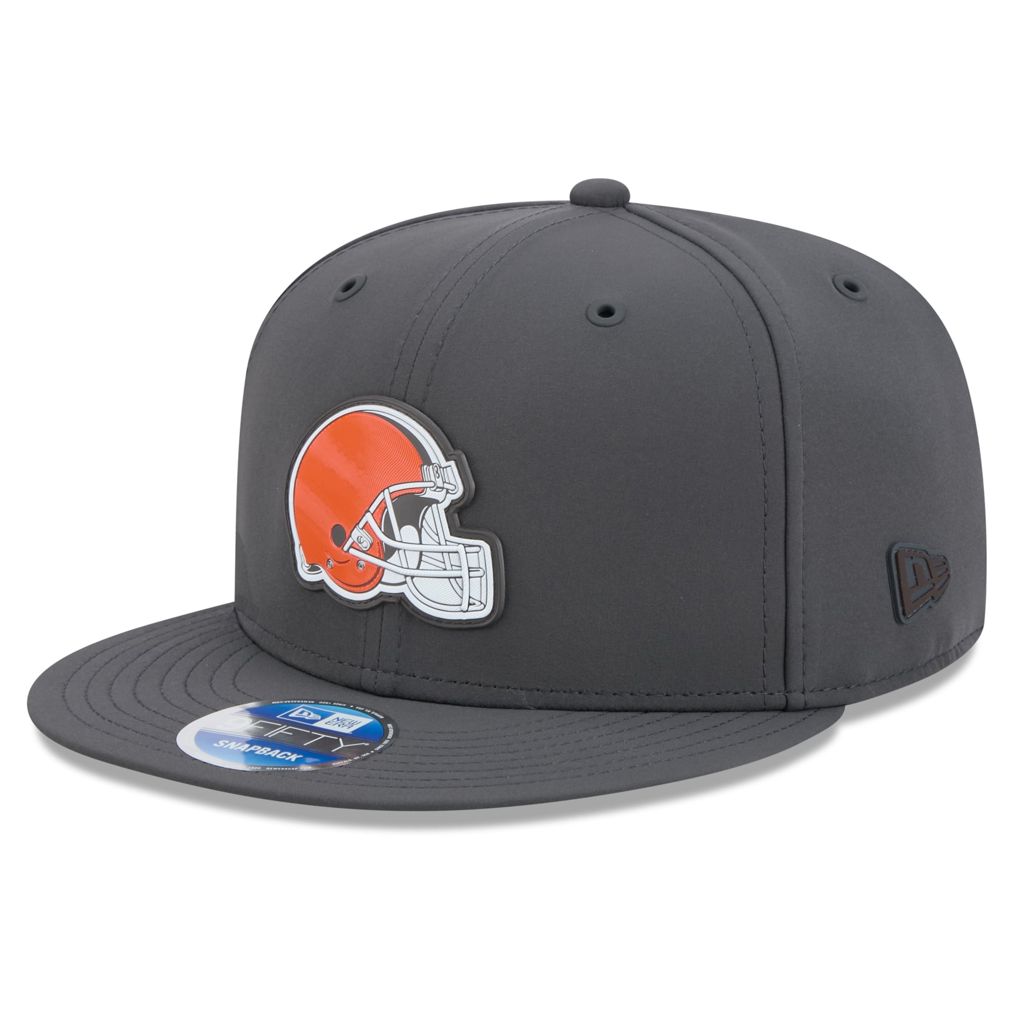 Casquette snapback New Era 9FIFTY pour homme, couleur anthracite, Cleveland Browns 2026, idéale pour les temps froids.