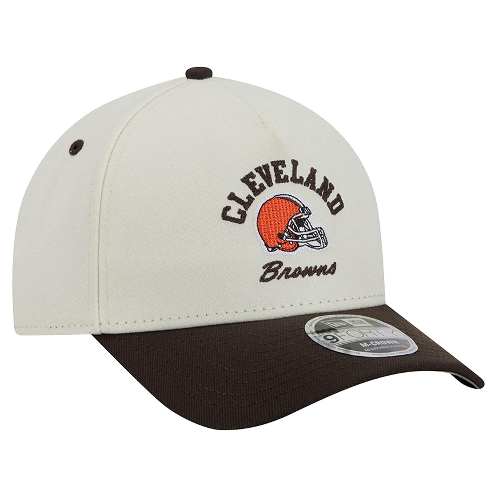 Casquette ajustable New Era crème/marron Cleveland Browns Arch 9FORTY A-Frame M-Crown pour homme