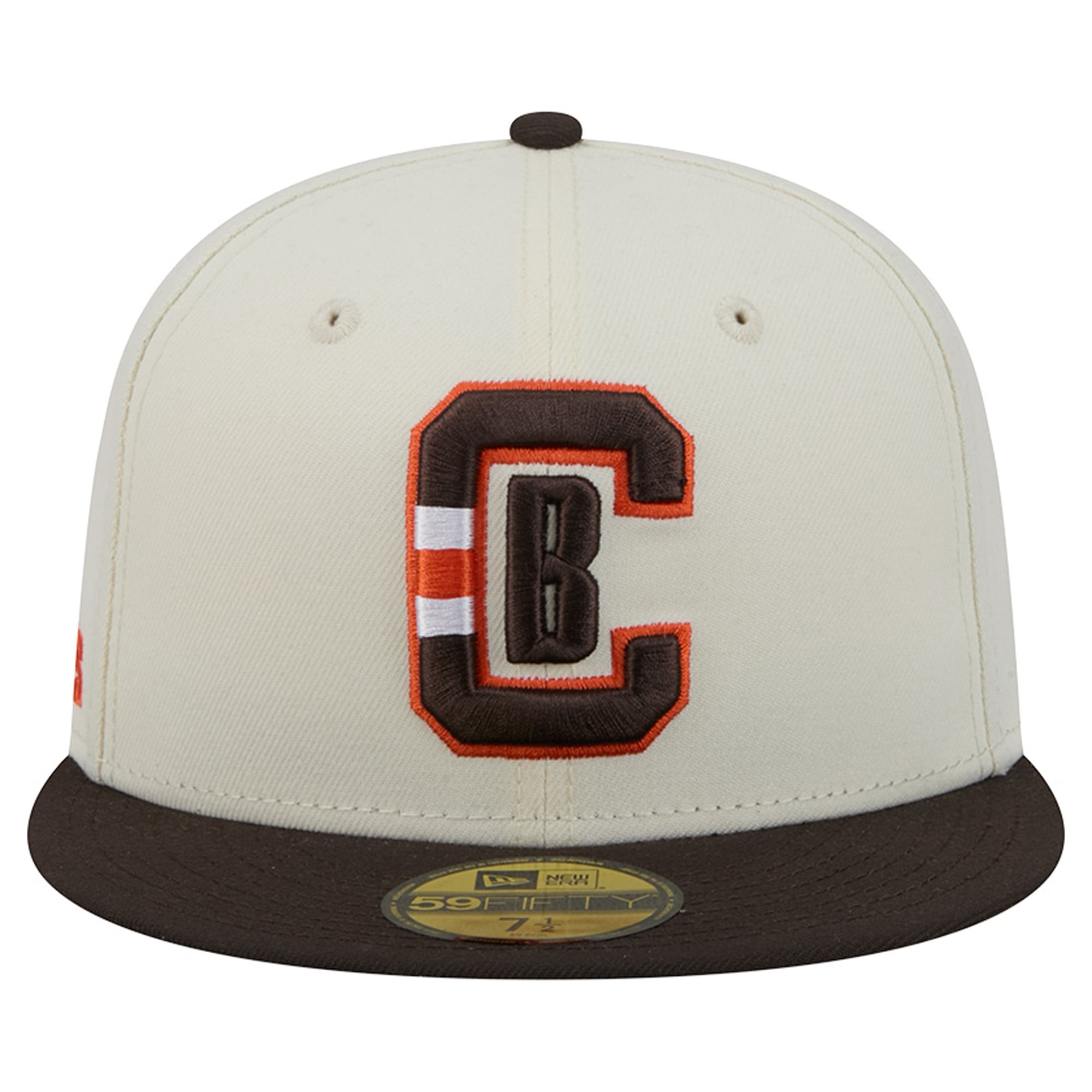 Casquette ajustée New Era Deceptor 59FIFTY pour homme, couleur crème/marron, Cleveland Browns