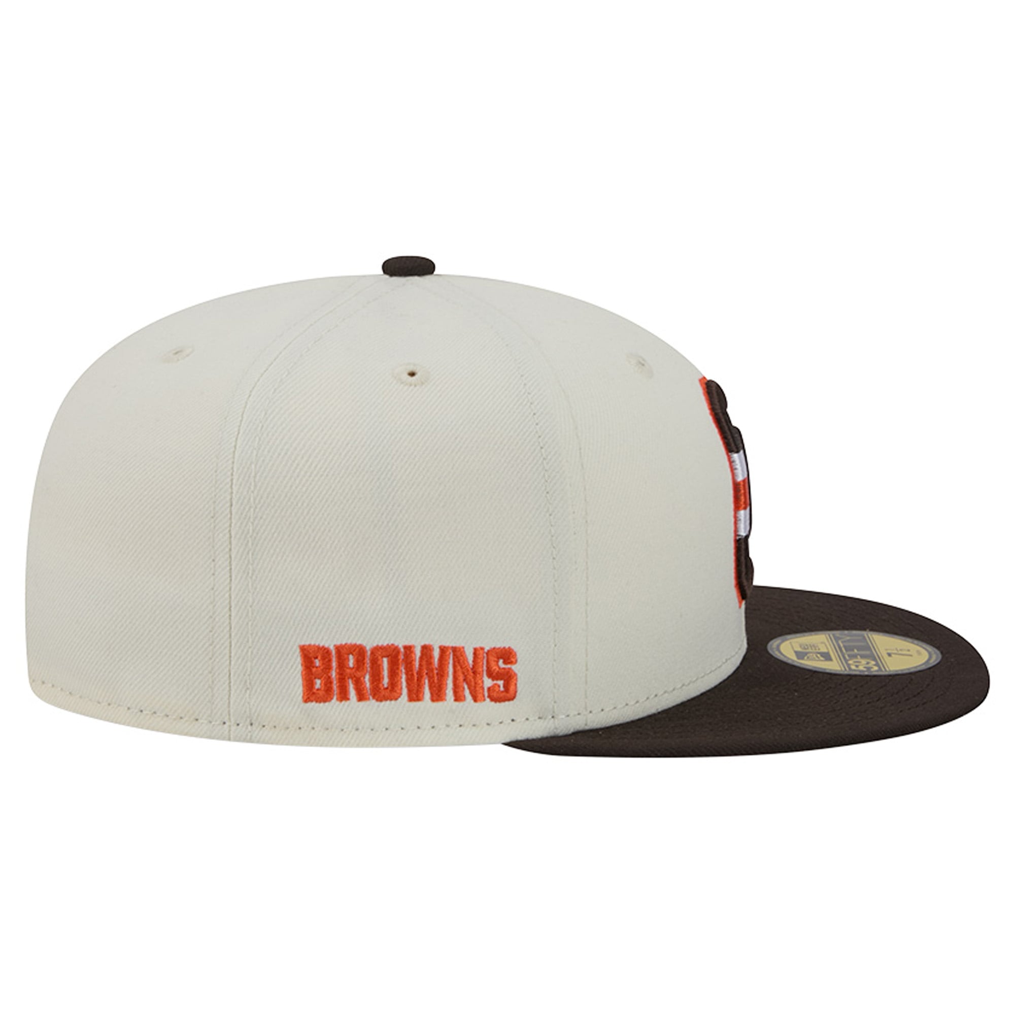 Casquette ajustée New Era Deceptor 59FIFTY pour homme, couleur crème/marron, Cleveland Browns