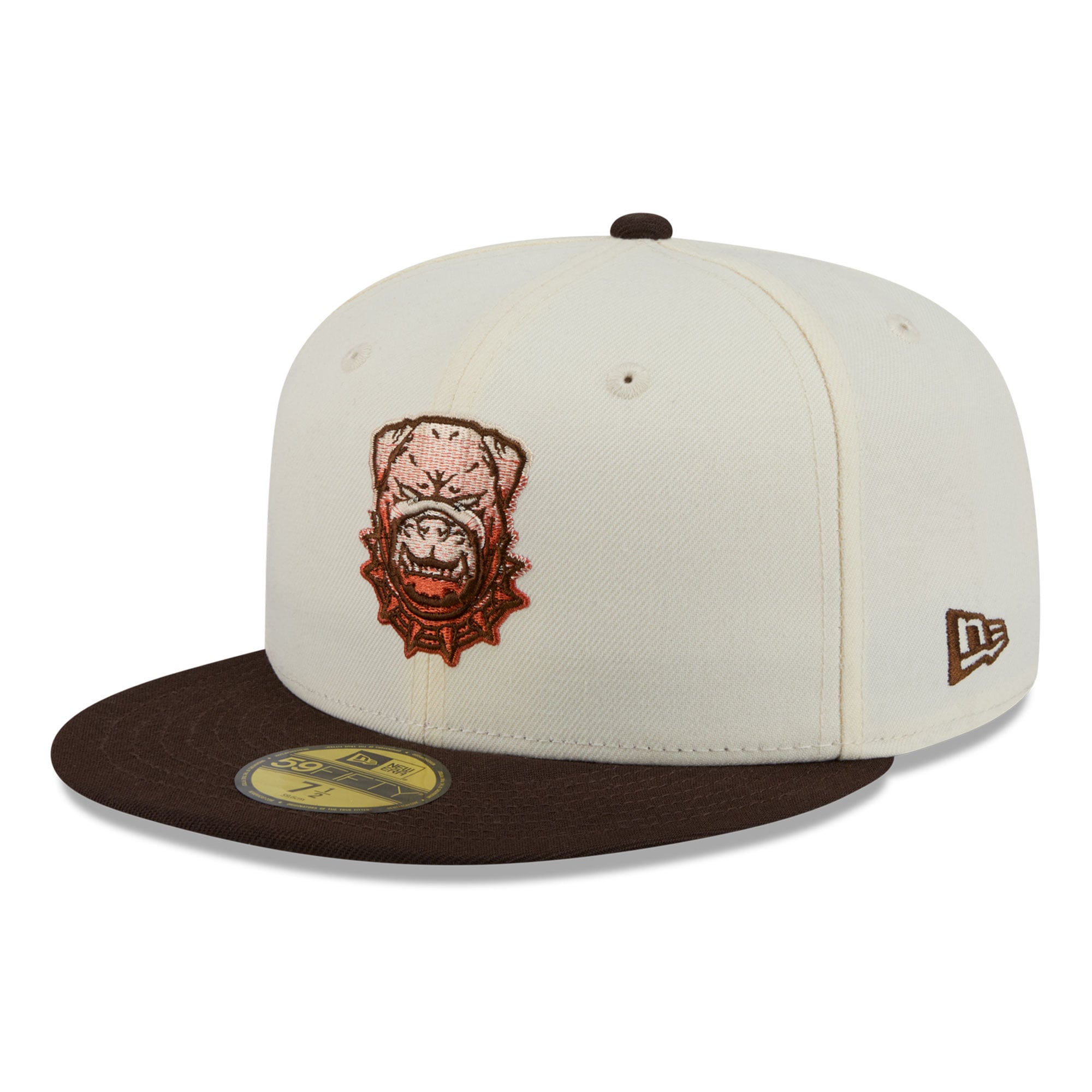 Men's New Era Cream/Brown Cleveland Browns Pumpkin Spice 59FIFTY Fitted Hat