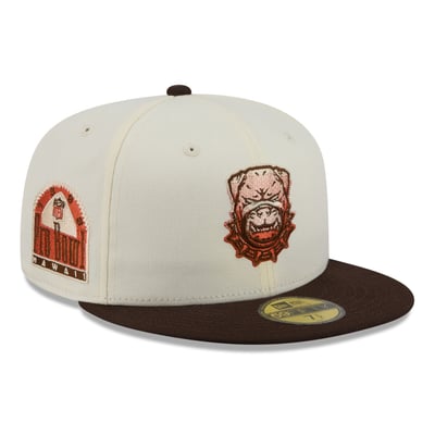 Cleveland Browns New Era Pumpkin Spice 59FIFTY Fitted Hat - Cream/Brown