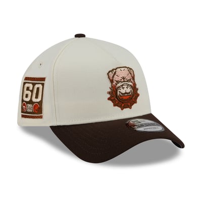 Cleveland Browns New Era Pumpkin Spice A-Frame 9FORTY Adjustable Hat - Cream/Brown