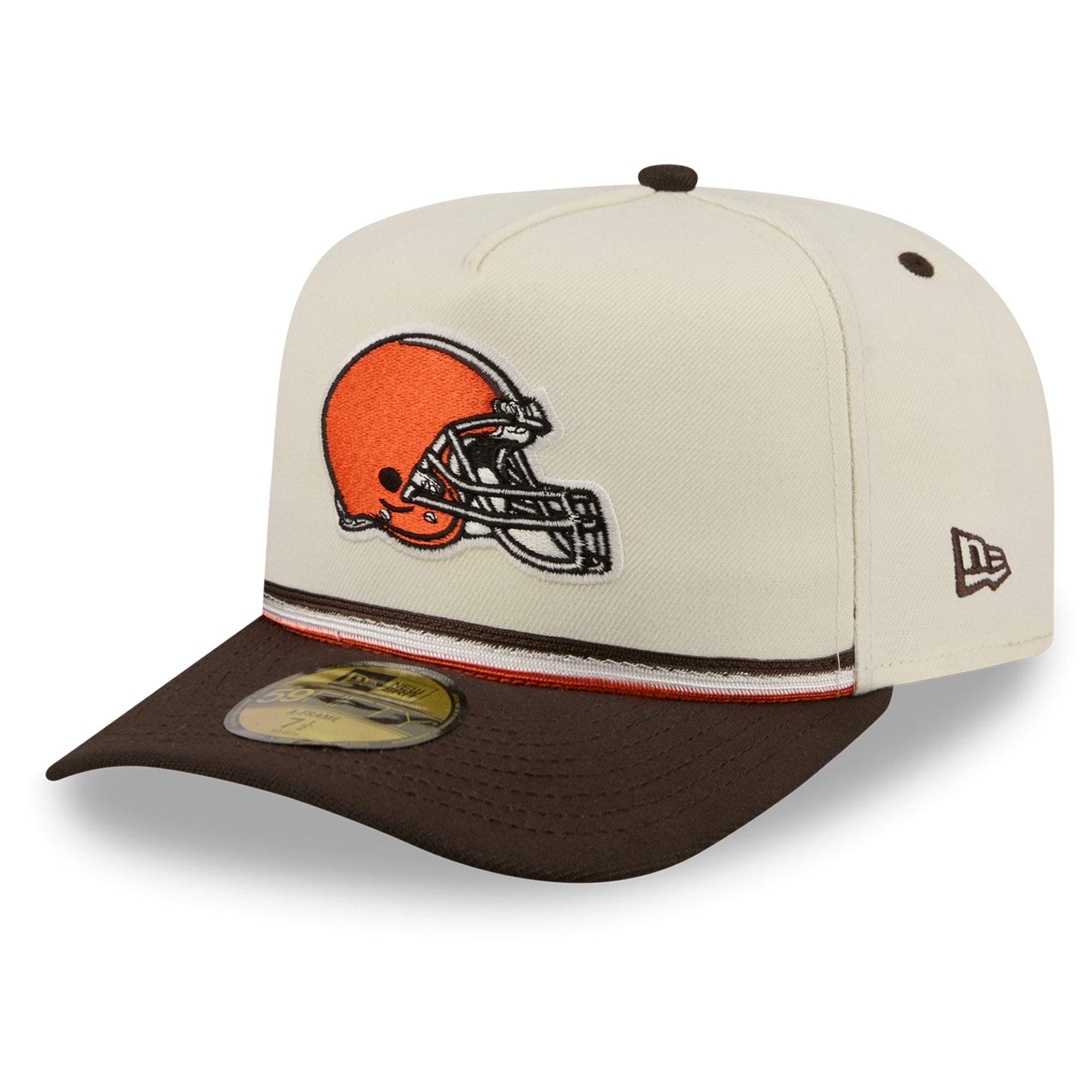 Casquette ajustée New Era 59FIFTY vintage crème/marron Cleveland Browns pour homme