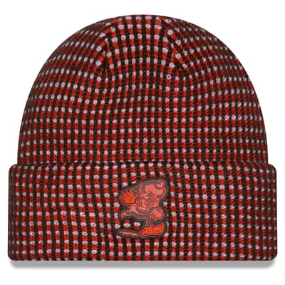 Cleveland Browns New Era 2026 Sideline Cold Weather Throwback Cuffed Knit Hat - Orange