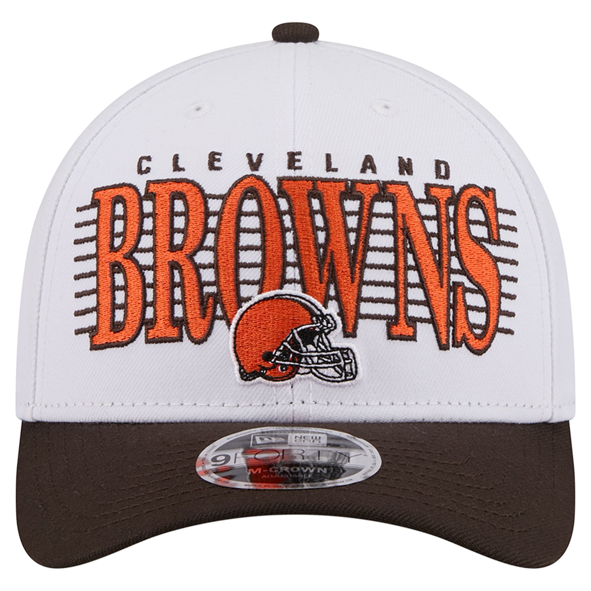 Casquette ajustable New Era blanche/marron Cleveland Browns Loyal 9FORTY M-Crown pour homme
