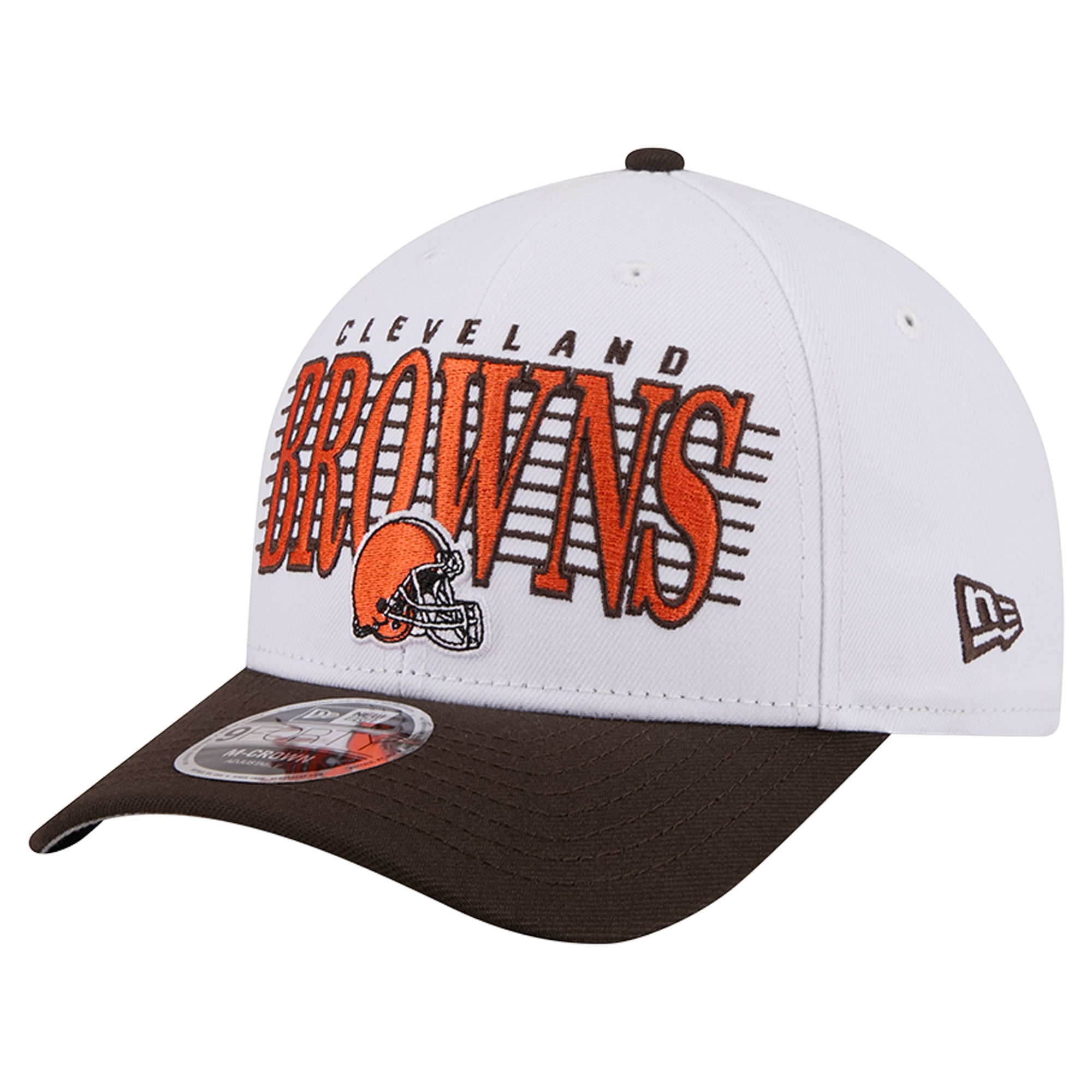 Casquette ajustable New Era blanche/marron Cleveland Browns Loyal 9FORTY M-Crown pour homme