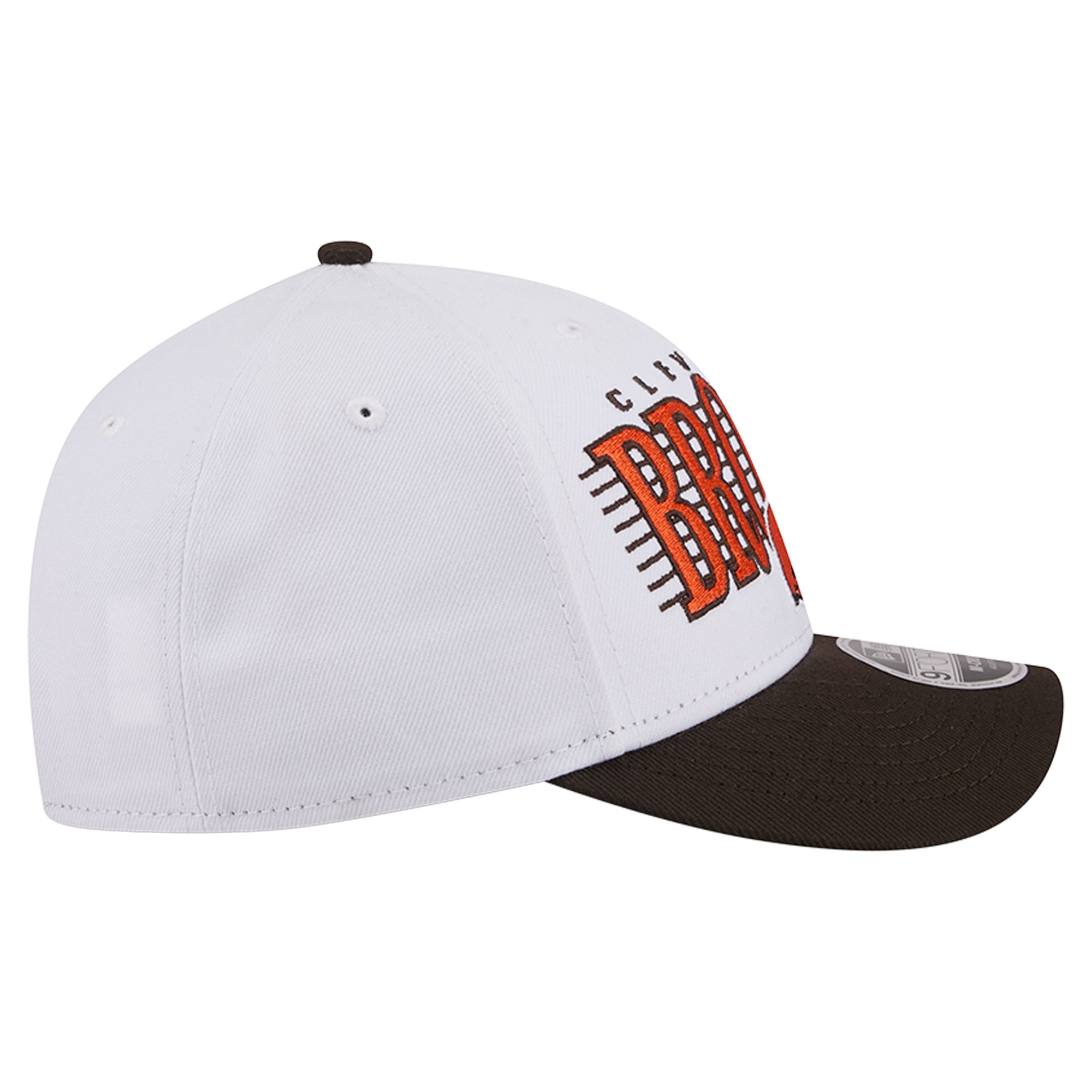 Casquette ajustable New Era blanche/marron Cleveland Browns Loyal 9FORTY M-Crown pour homme