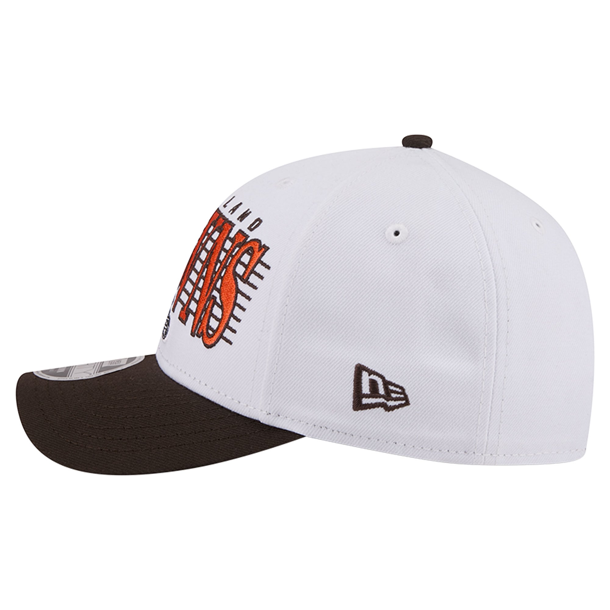 Casquette ajustable New Era blanche/marron Cleveland Browns Loyal 9FORTY M-Crown pour homme