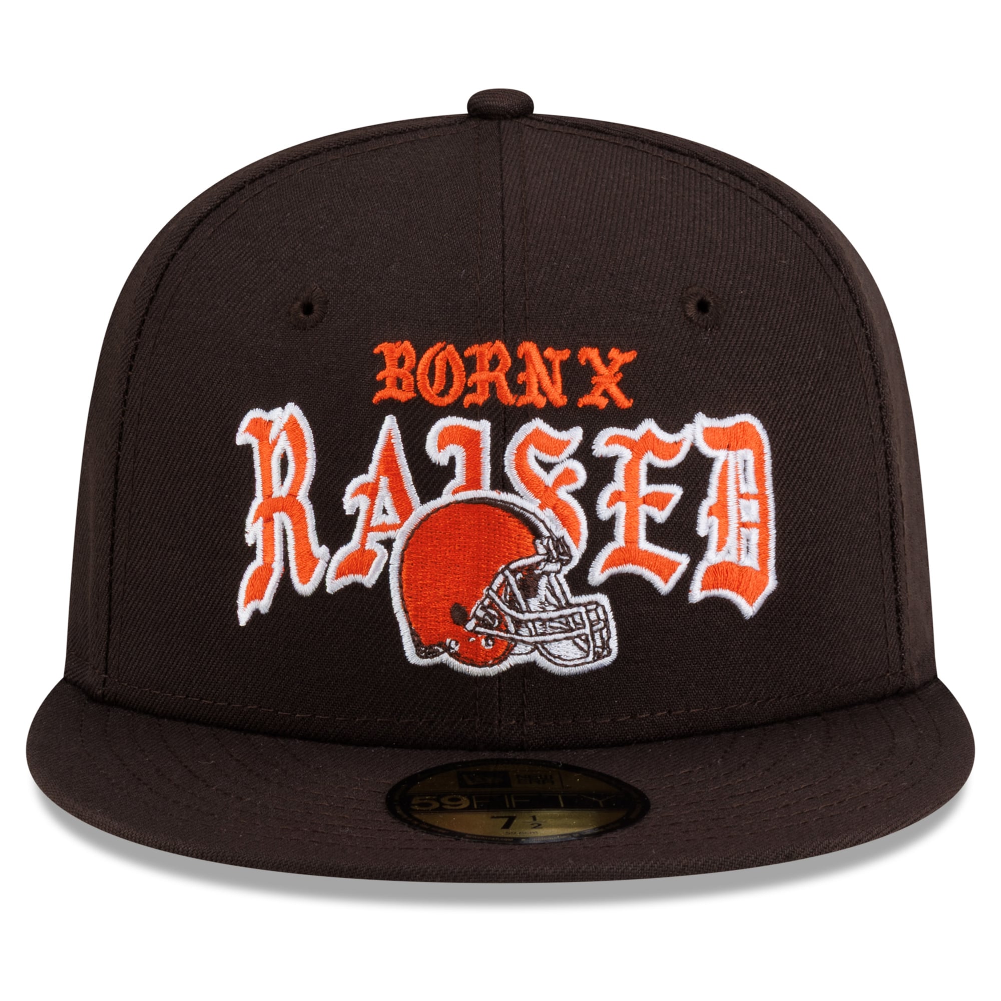 Casquette ajustée New Era x Born Raised Cleveland Browns 59FIFTY pour homme, marron foncé
