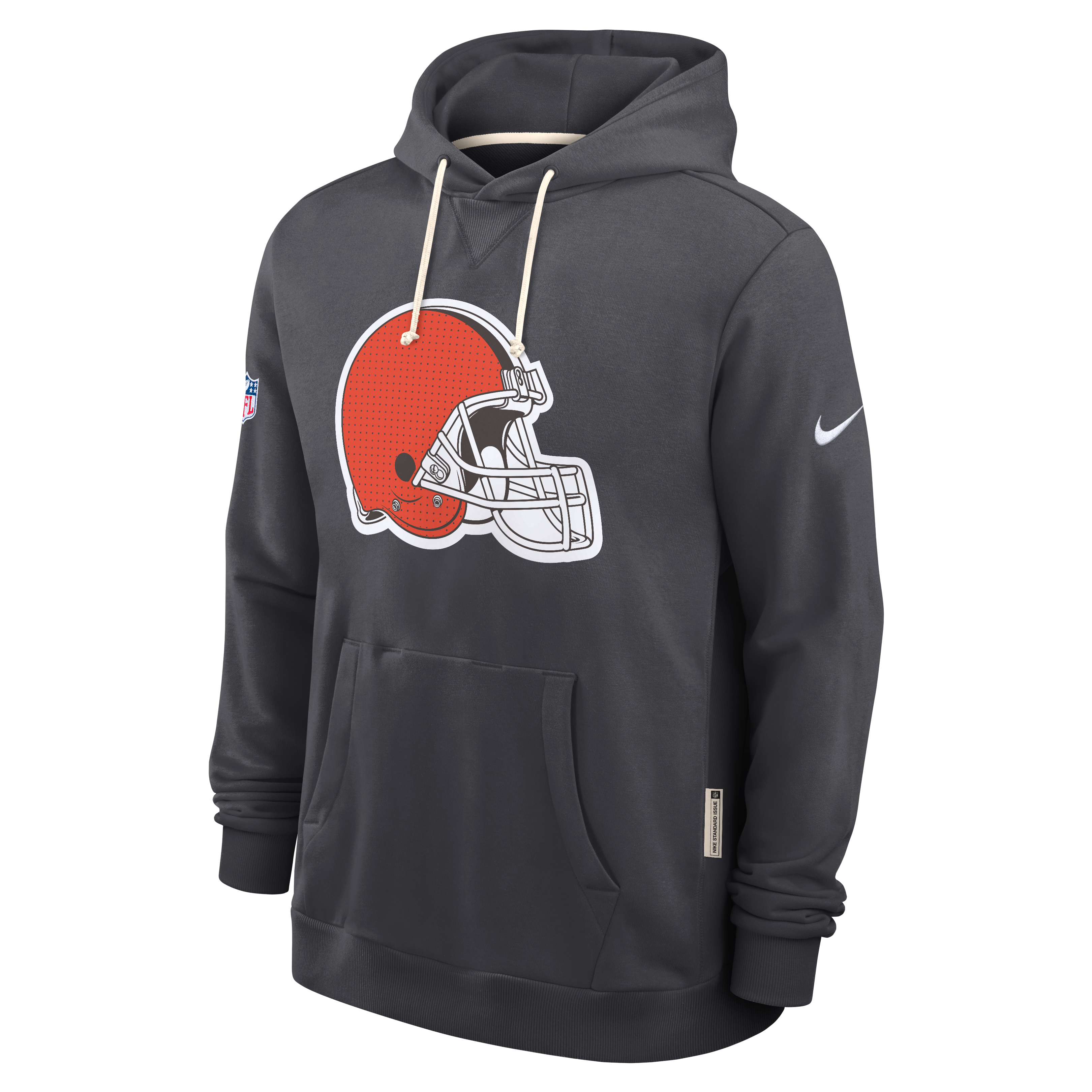 Men's Nike Anthracite Cleveland Browns Sideline Standard Issue Initial Home Dri-FIT Hoodie