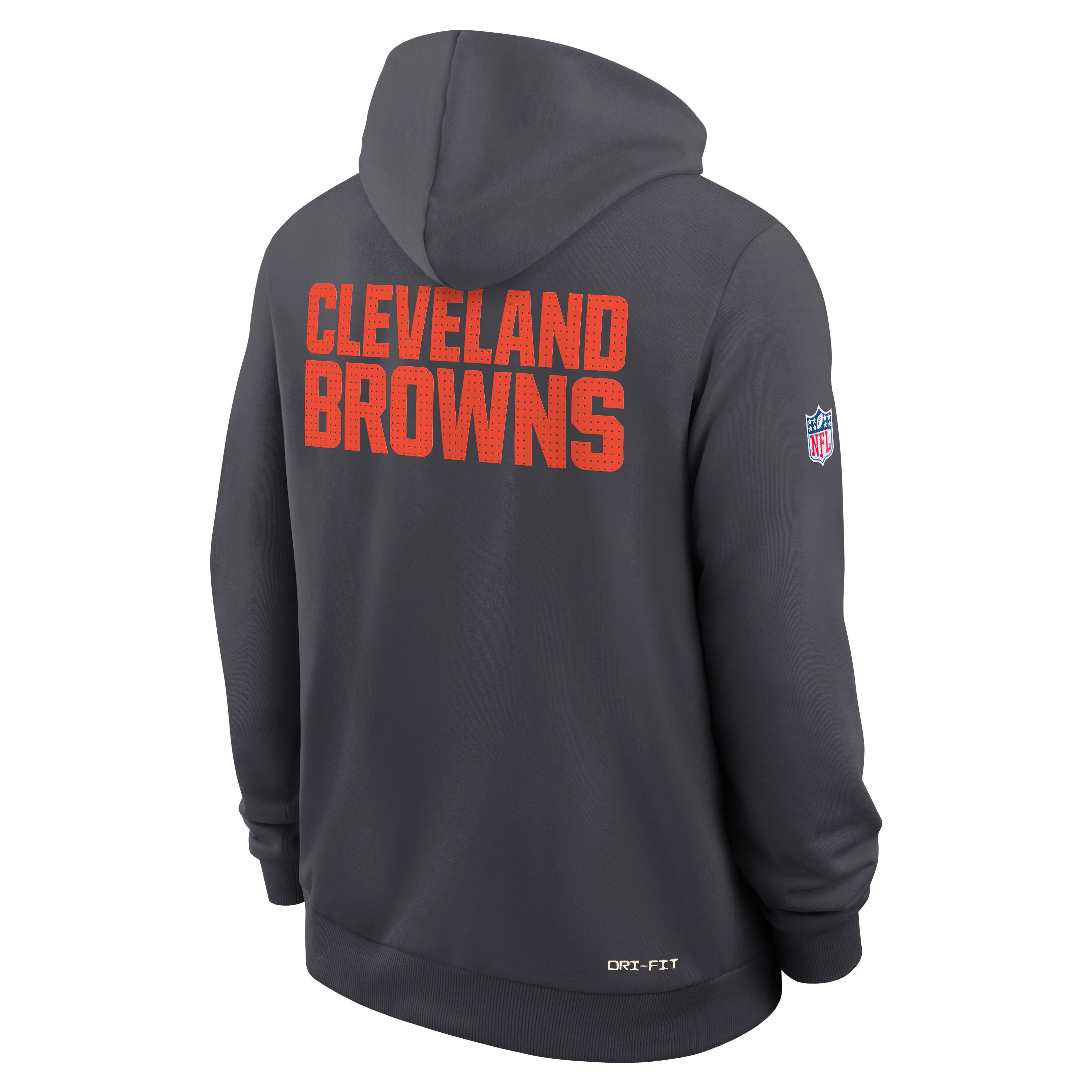 Men's Nike Anthracite Cleveland Browns Sideline Standard Issue Initial Home Dri-FIT Hoodie