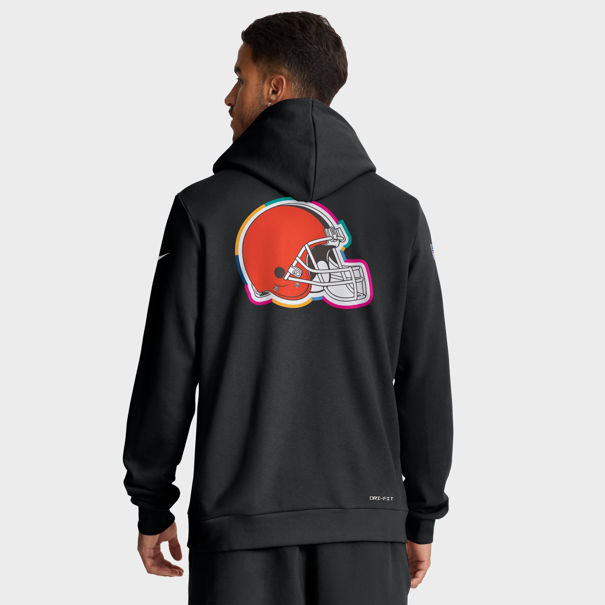 Men's Nike Black Cleveland Browns 2025 NFL Crucial Catch Sideline Standard Issue Dri-FIT Hoodie